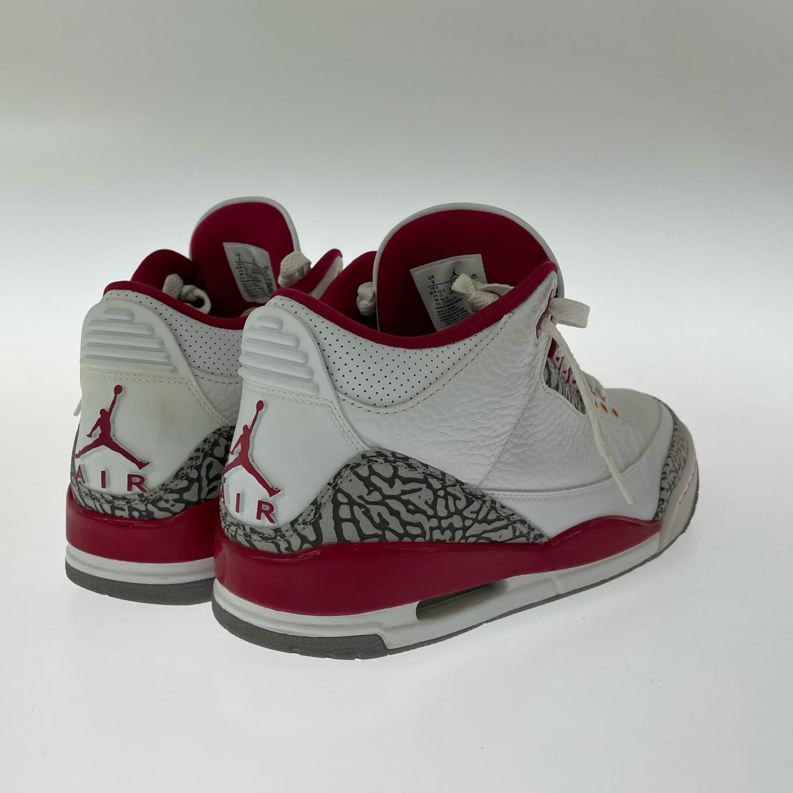 スニーカー Air Jordan 3 Cardinal Red 27.0cm 27cm (US9 UK8 1/2 EU44) ホワイト
