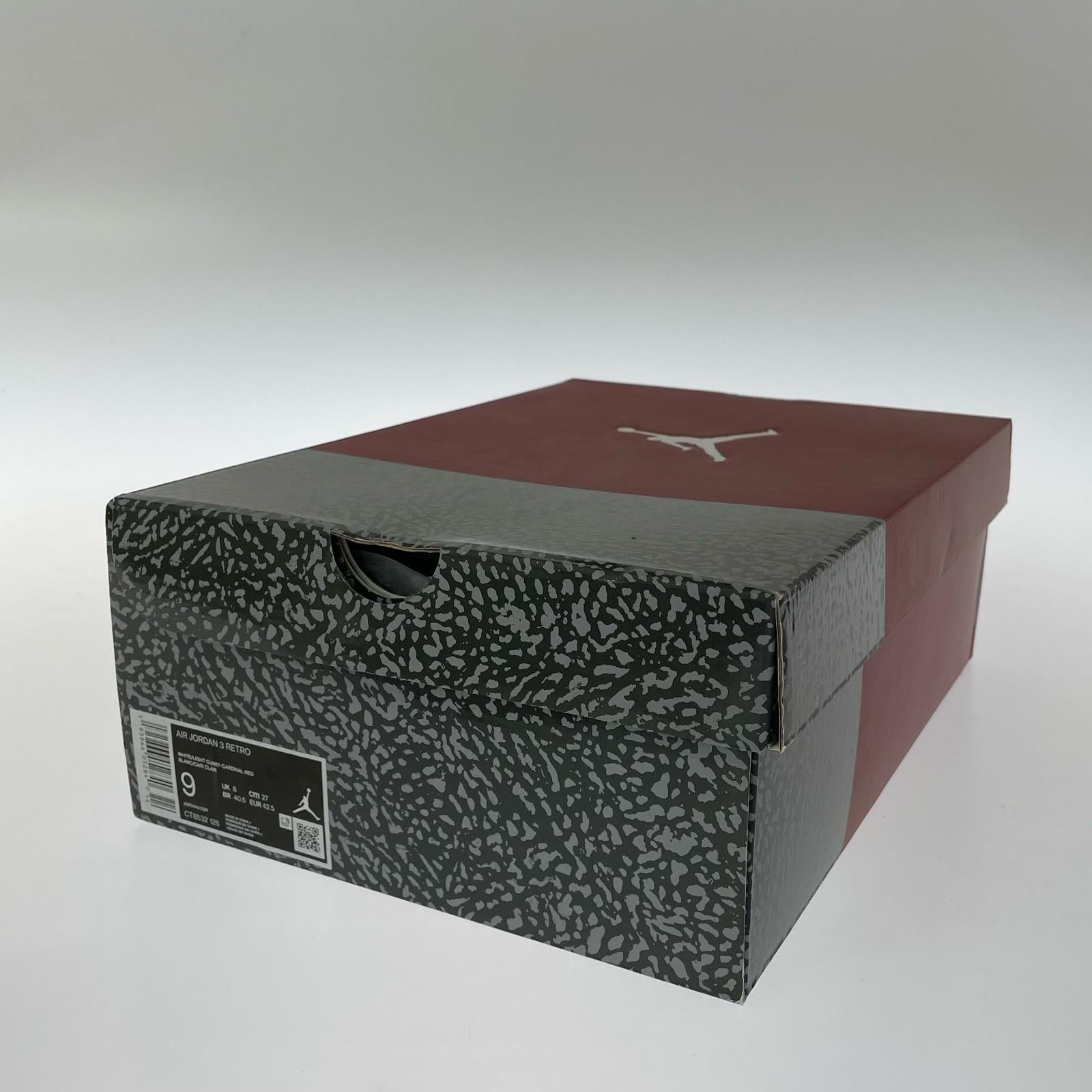 スニーカー Air Jordan 3 Cardinal Red 27.0cm 27cm (US9 UK8 1/2 EU44) ホワイト