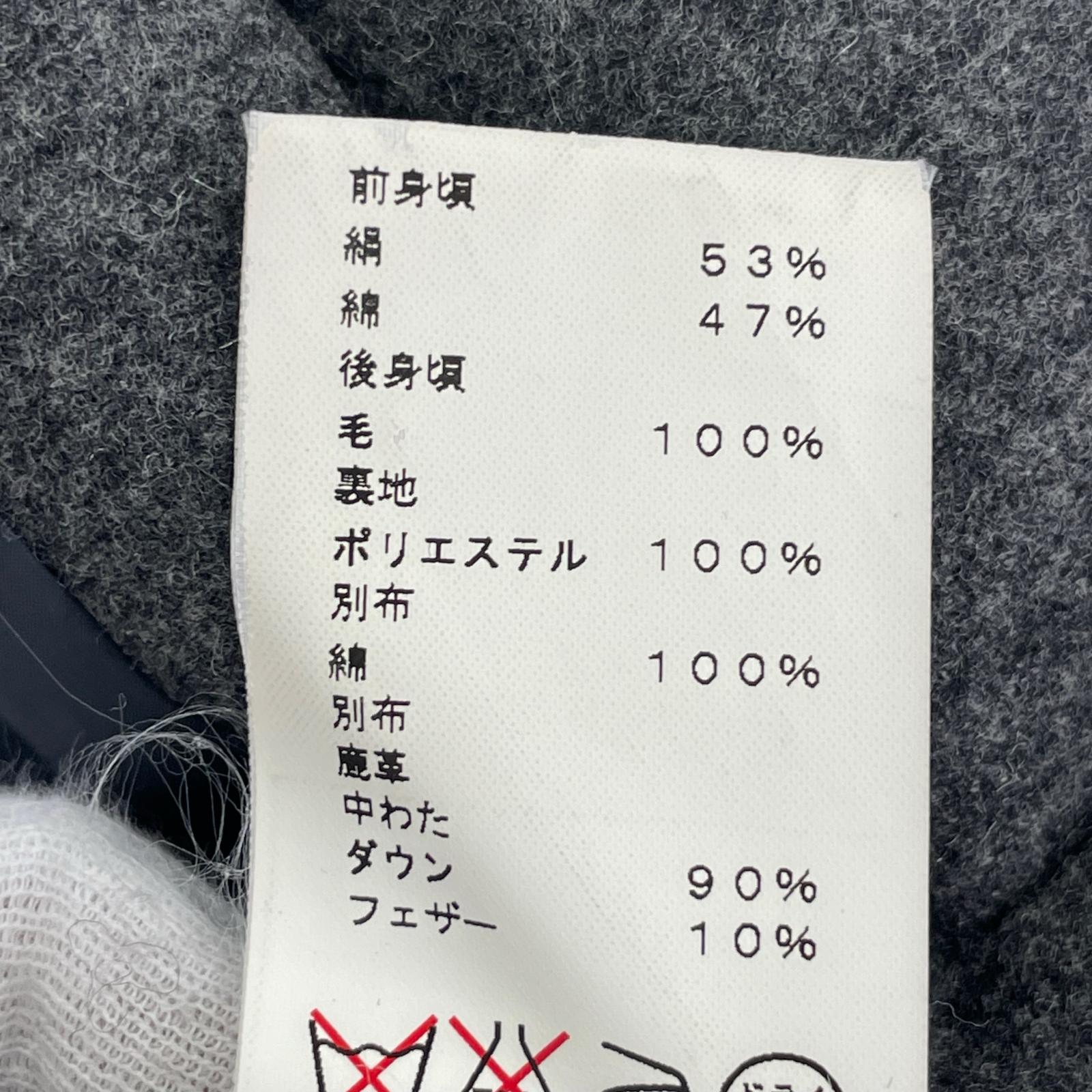 ダウンベスト mando ヨークレザー 総柄ダウンベスト 3 グレー 3 グレー