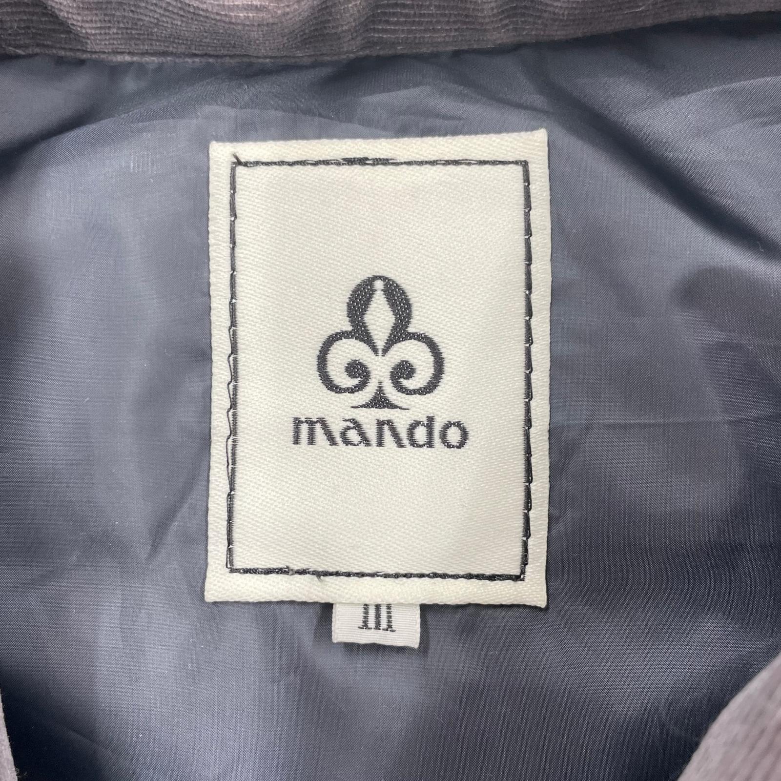 ダウンベスト mando ヨークレザー 総柄ダウンベスト 3 グレー 3 グレー