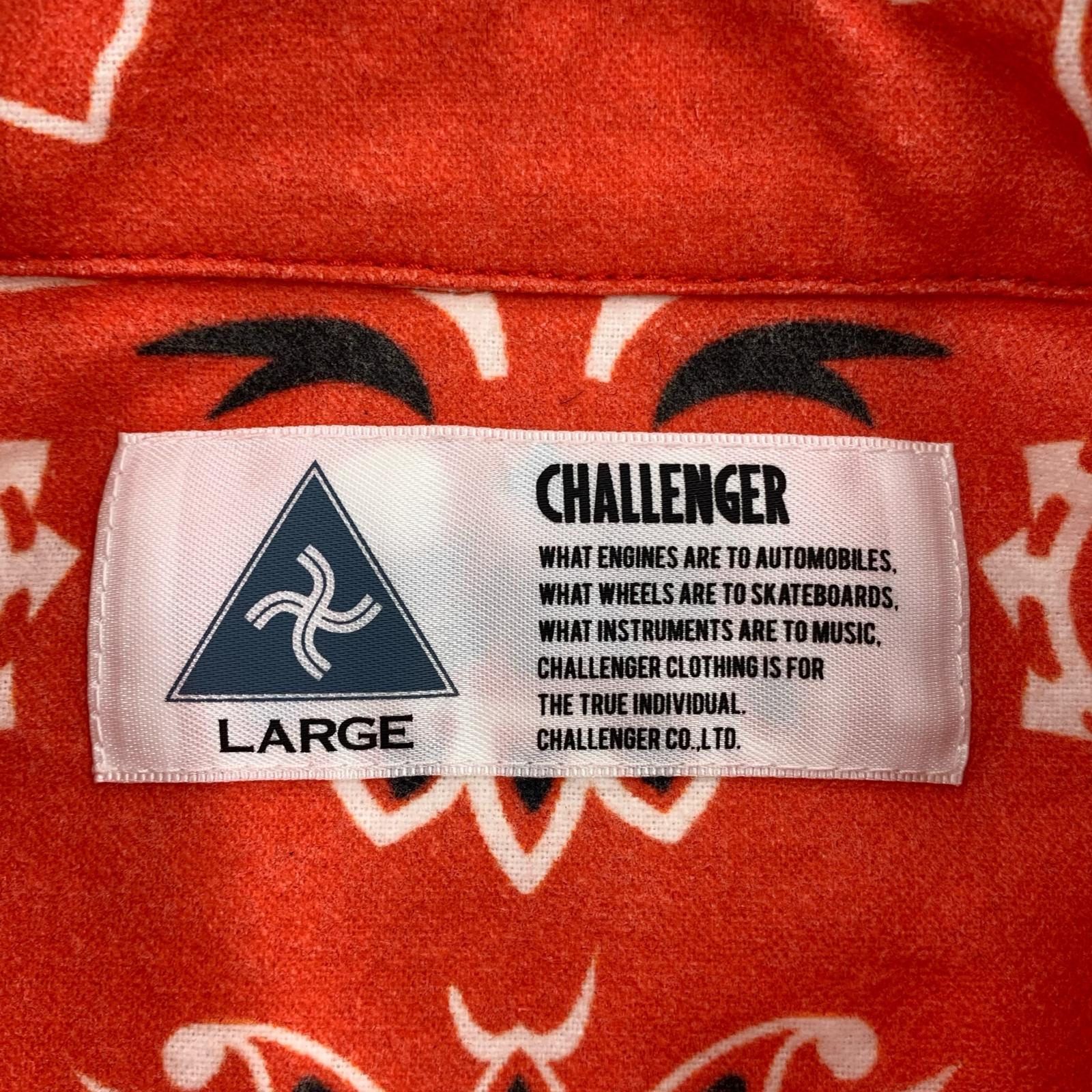 長袖シャツ CHALLENGER バンダナネルシャツ L レッド L レッド