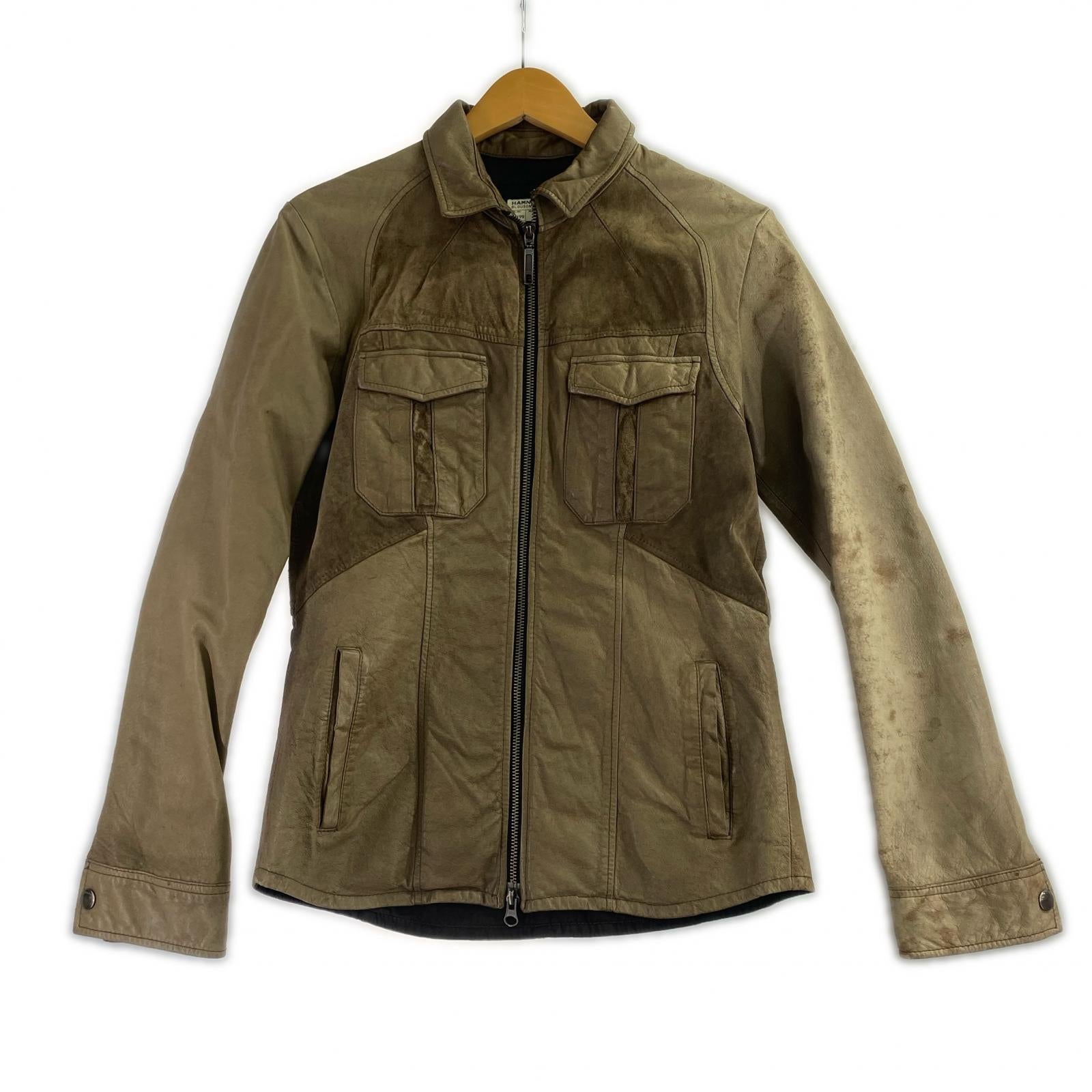 レザージャケット HAMNETT ダブルジップレザージャケット M 茶 M ブラウン