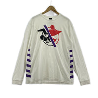 長袖Tシャツ スケートマン&サーフマン (XL) 白 ホワイト