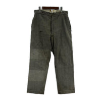 パンツ 推定30s フレンチブラックシャンブレーHBTワークパンツ W35