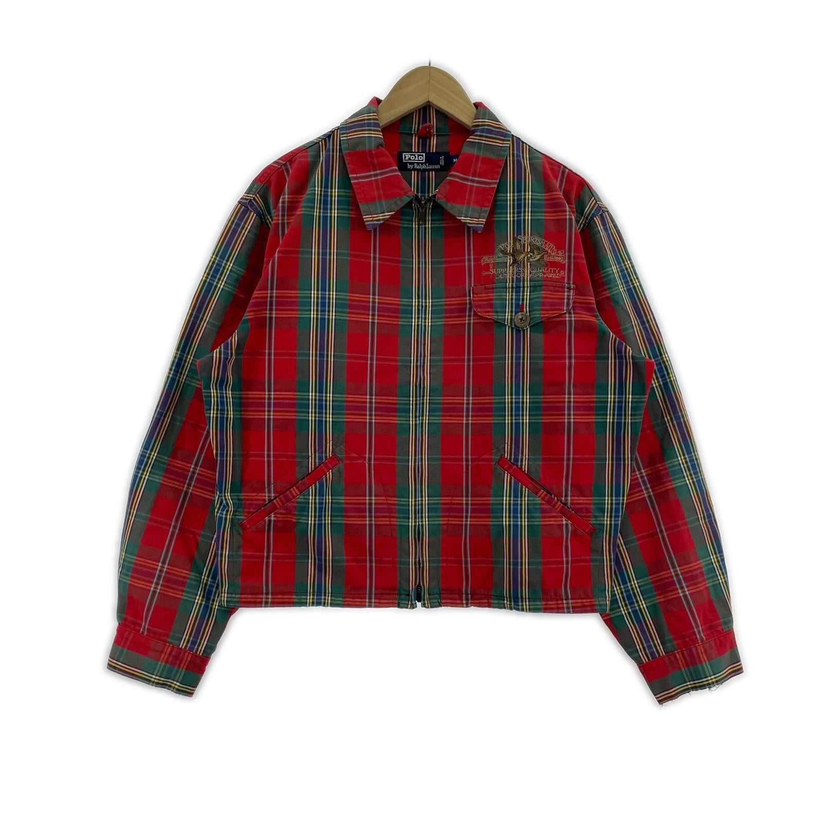 ジャケット POLO SPORTSMAN チェックスイングトップ M M レッド