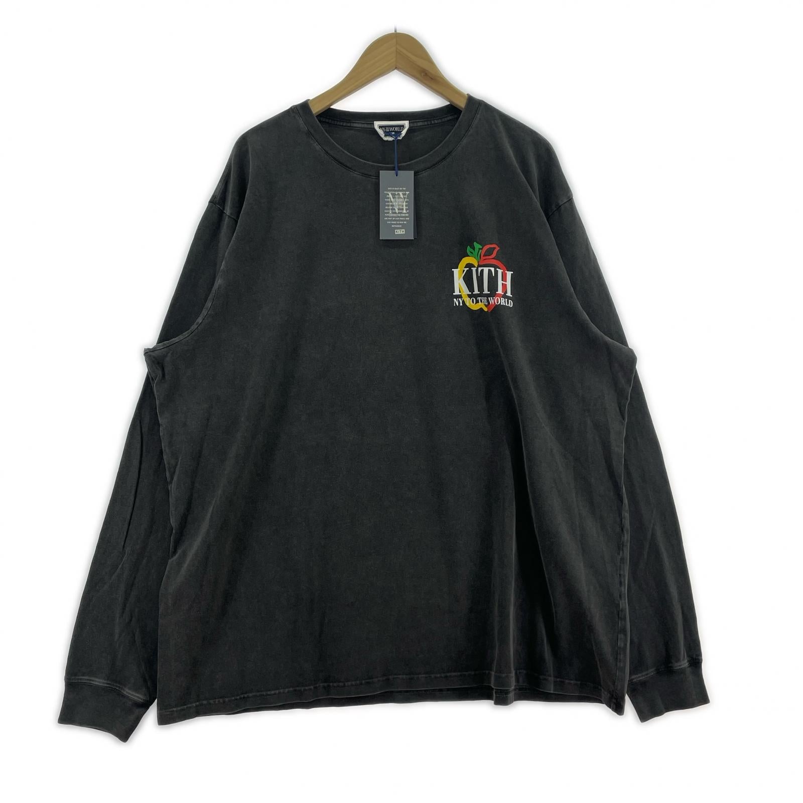 長袖Tシャツ KITH 25AW World Travel VINTAGE L/S Tee 黒 ブラック