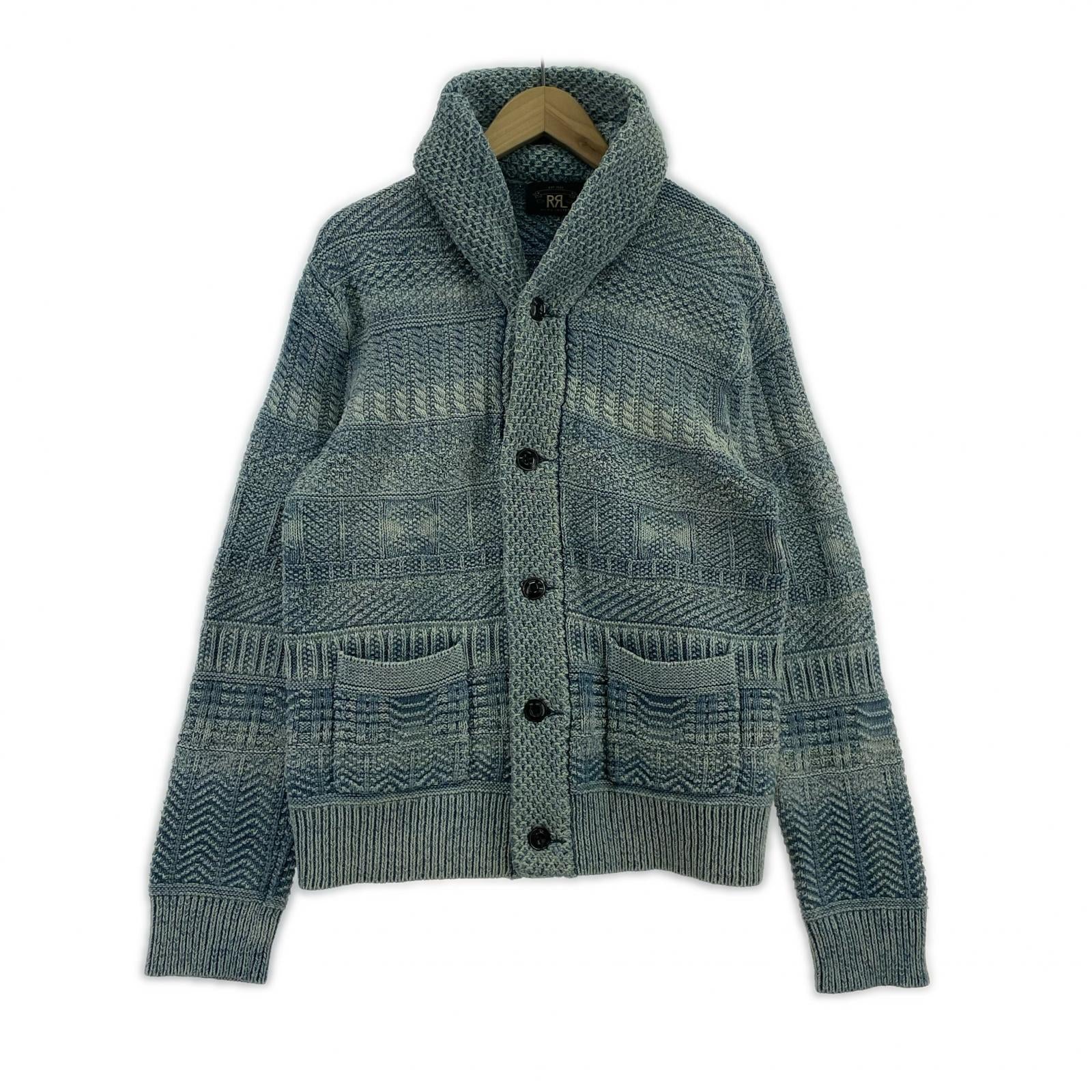ニット RRL インディゴショールカラーニット M ブルー M ブルー