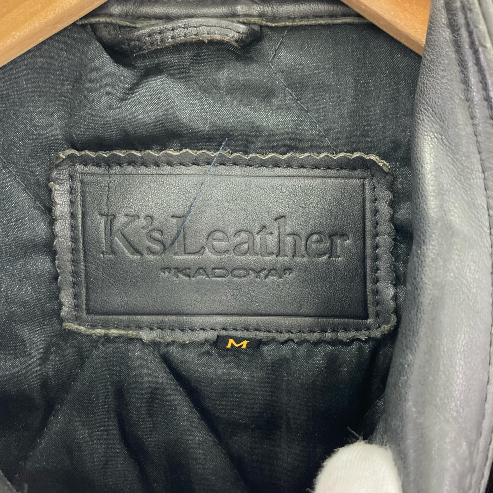 レザージャケット KADOYA K's LEATHER×AKIRA サイバージャック カプセルロゴ M ブラック