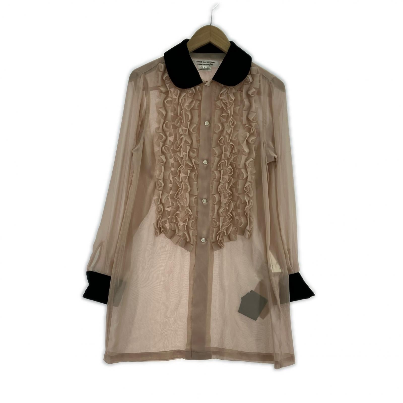 長袖シャツ 25AW フリルシアーロングシャツ S