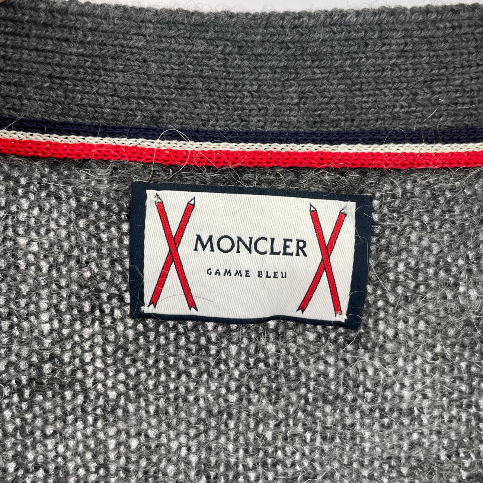 カーディガン MONCLER GAMME BLEU MAGLIA CARDIGAN モヘアカーディガン 38 グレー 38 グレー