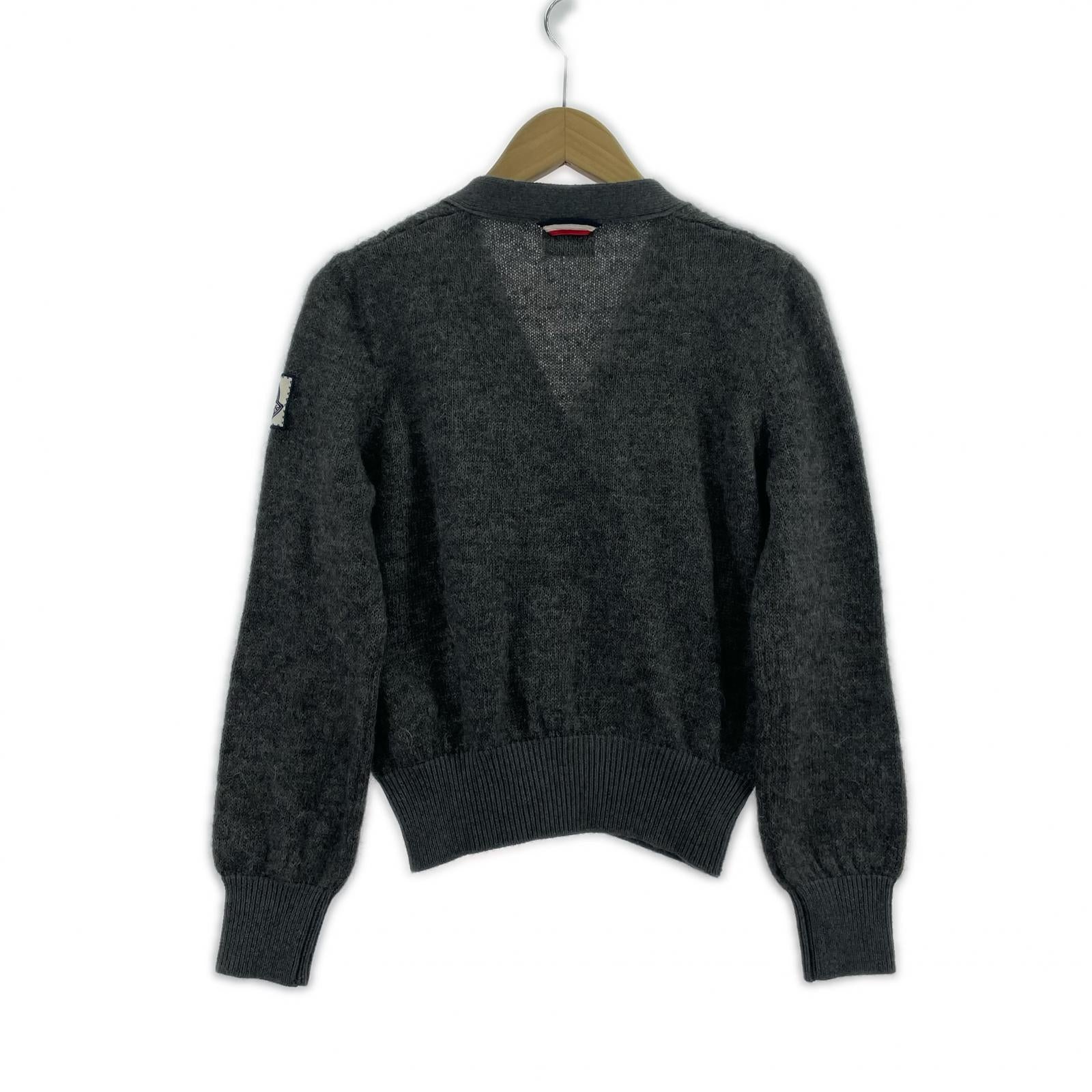 カーディガン MONCLER GAMME BLEU MAGLIA CARDIGAN モヘアカーディガン 38 グレー 38 グレー