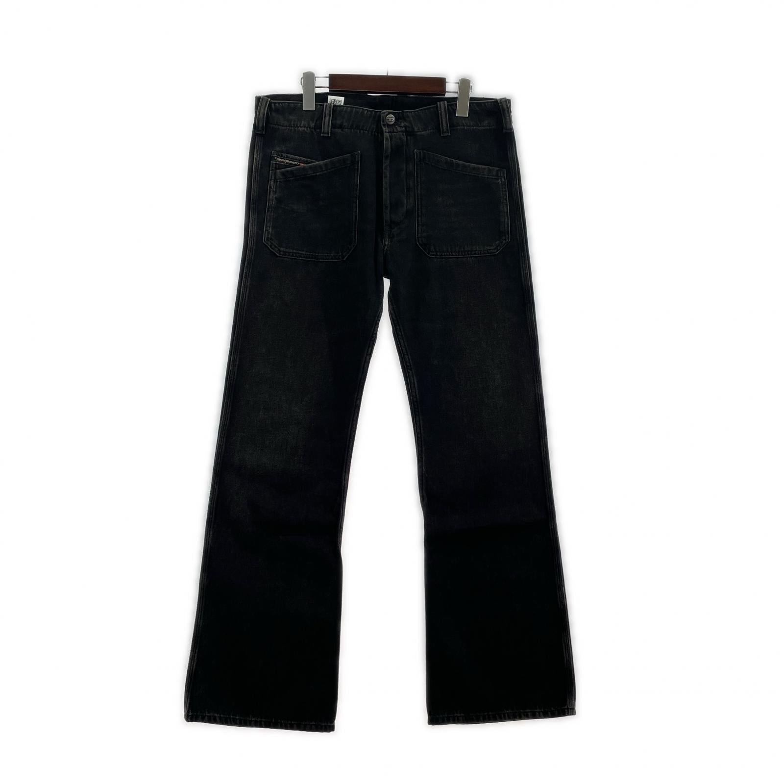 デニムパンツ DIESEL D-MOORIX ブラックデニムブッシュパンツ 32 ブラック 32 ブラック