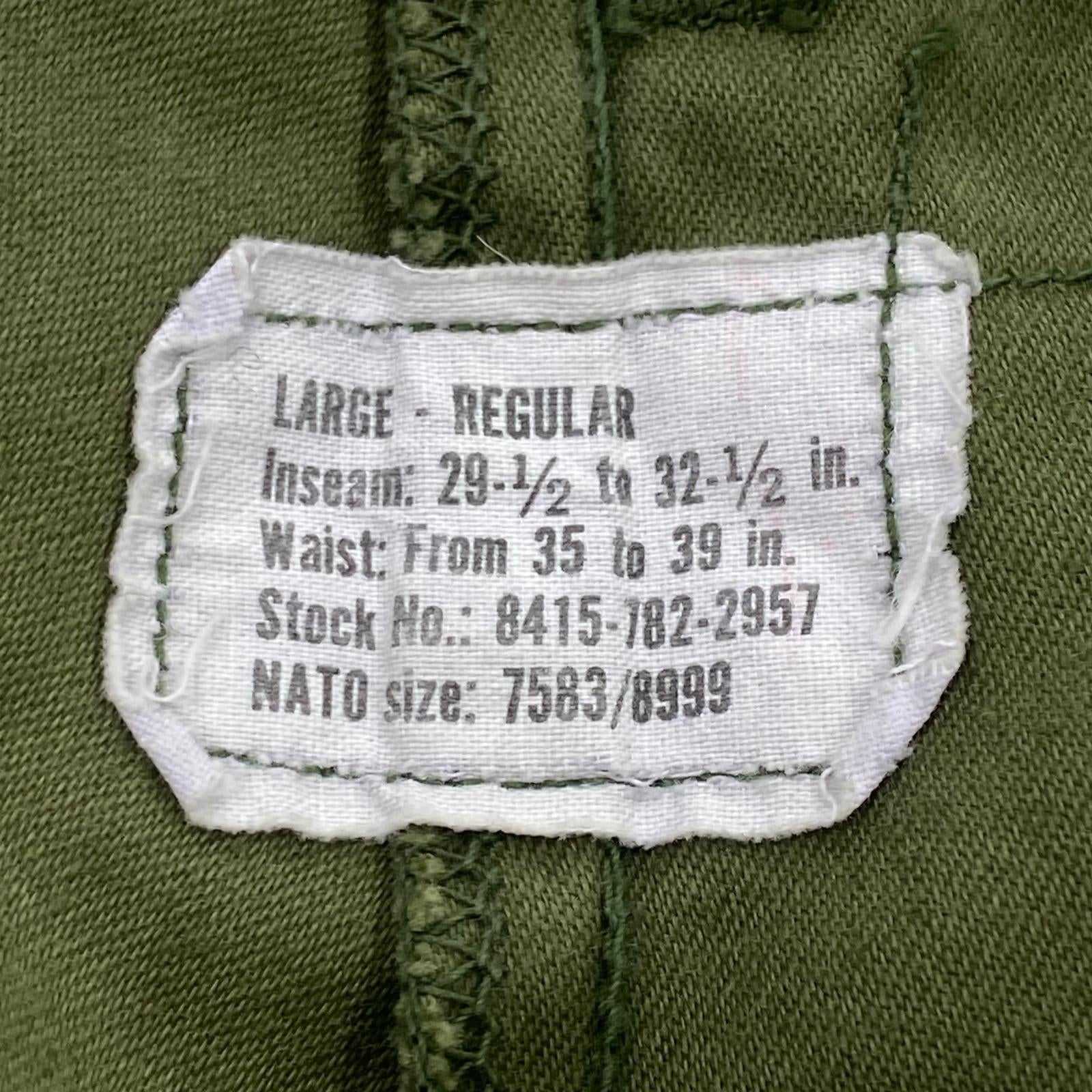 パンツ U.S.ARMY 74年製 M-65 LARGE - REGULAR L