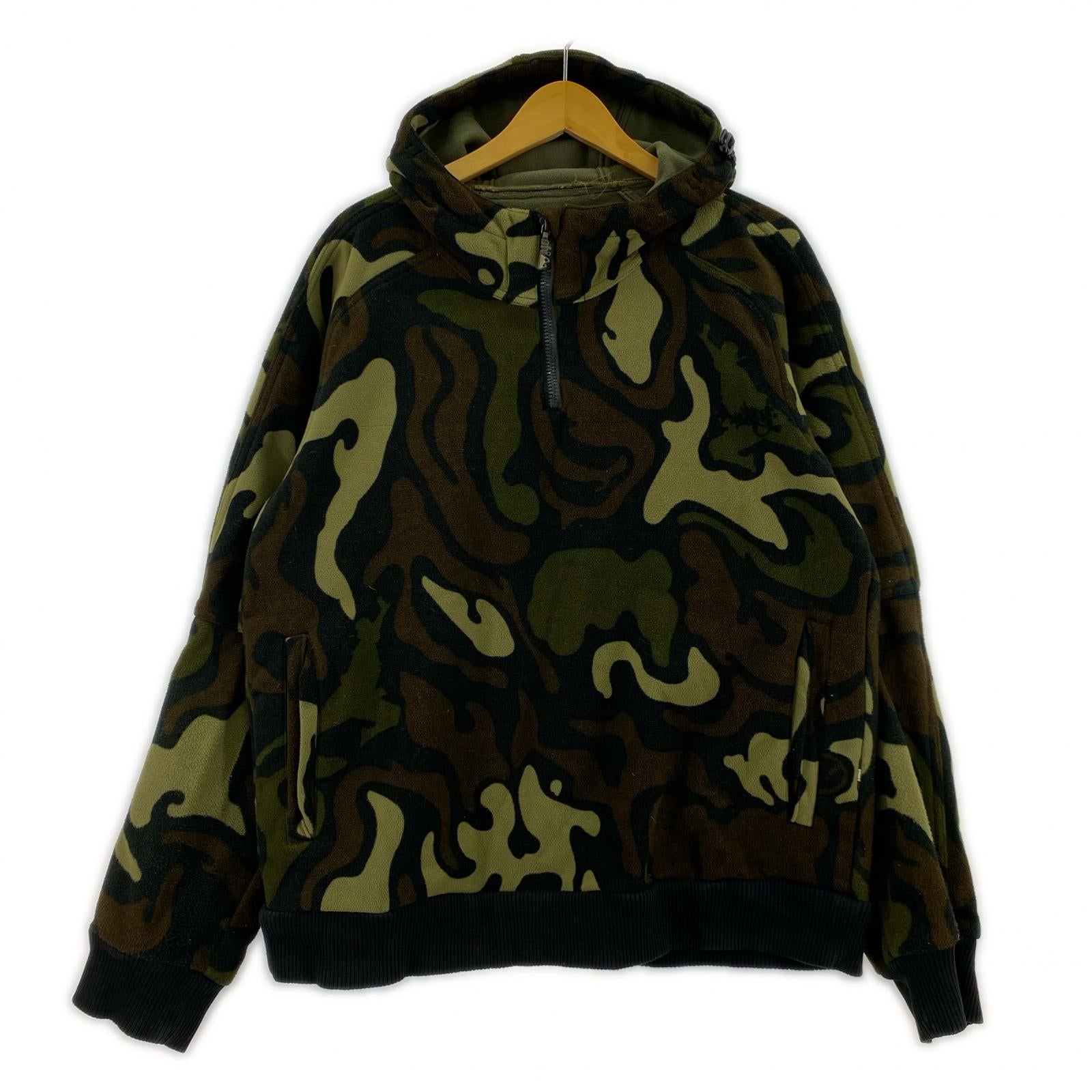 スウェット カモフラ ハーフジップ フリース (M) M