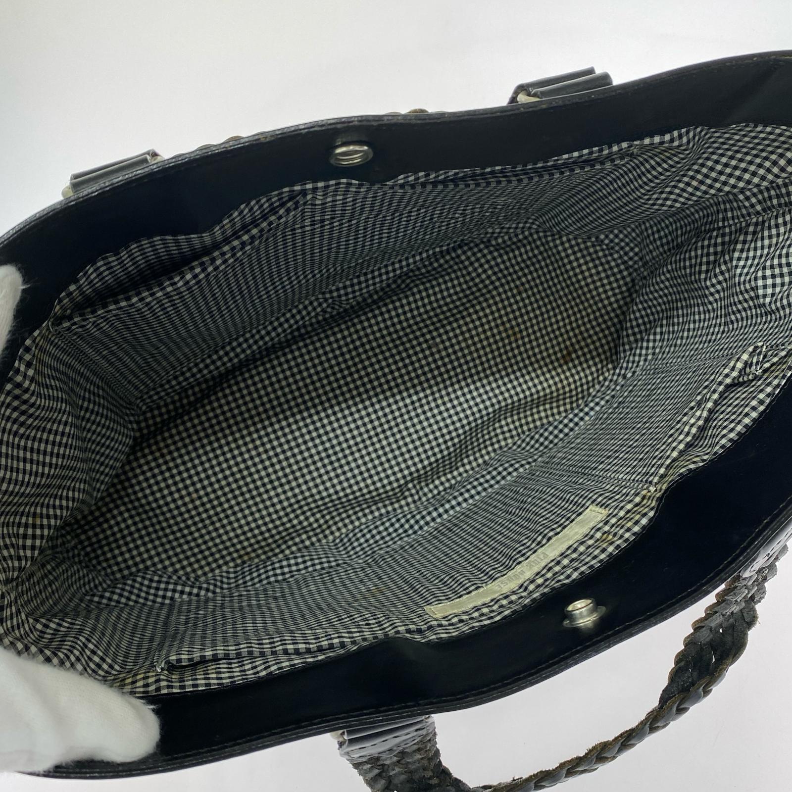ハンドバッグ レザーバッグ 編み込みハンドル 黒 ブラック