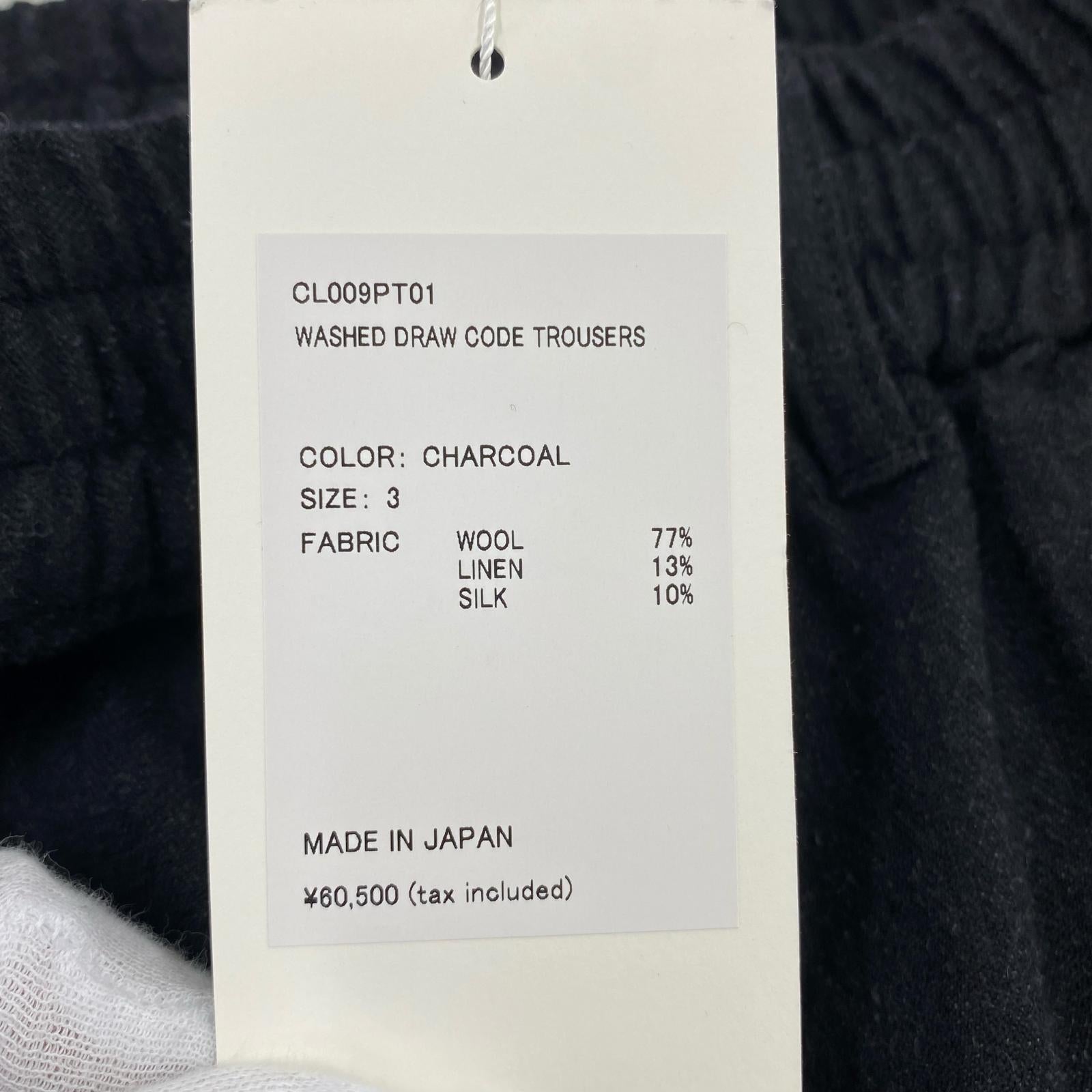 パンツ call ウォッシュドドローコードトラウザース 3 ブラック