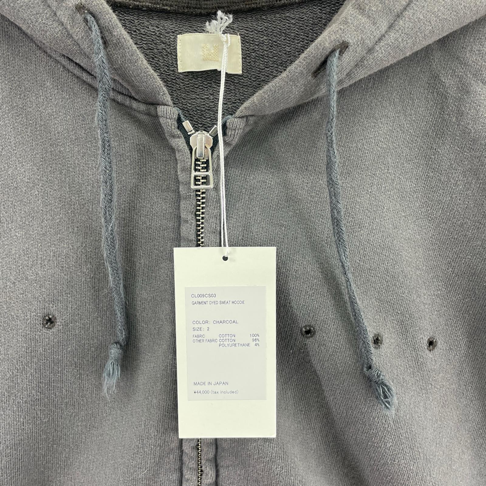 パーカー GARMENT DYED SWEAT HOODIE (2) 2 グレー