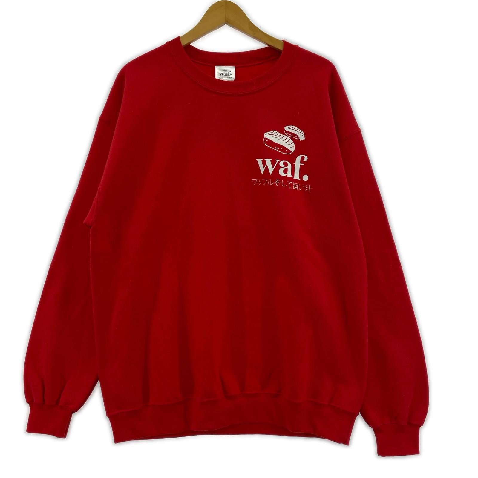 スウェット waf. 赤 (L) L レッド
