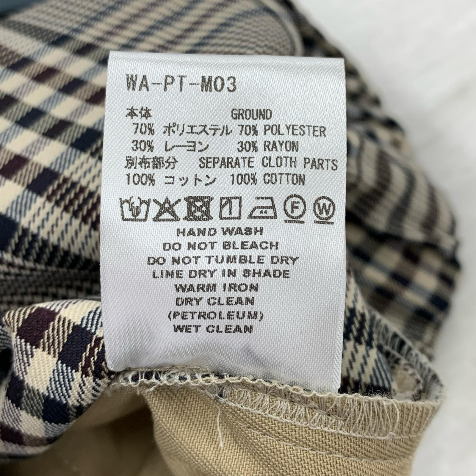パンツ DETACHABLE PANTS L BEIGE チェック L