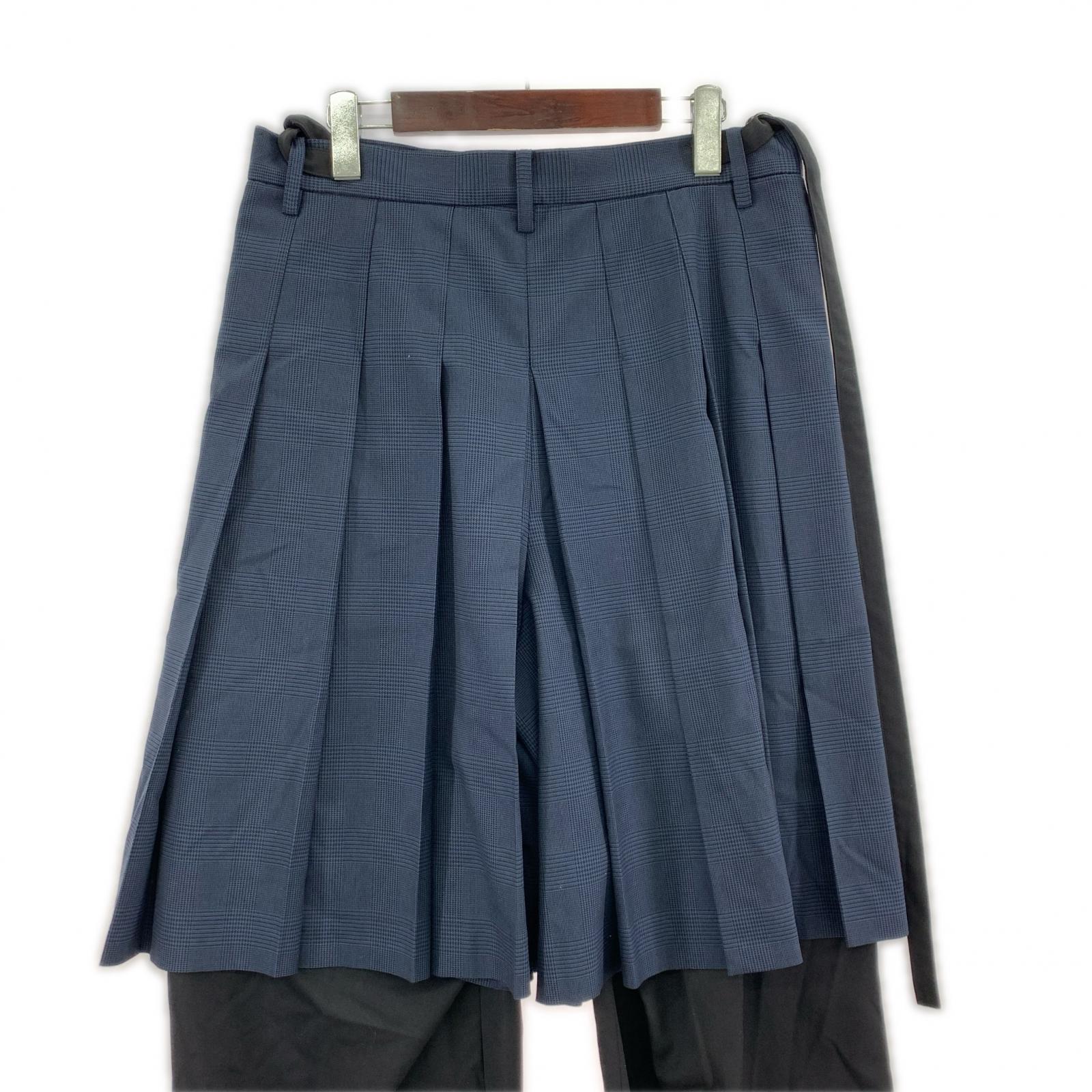 パンツ COGNOMEN 25AW PLEATED LAYRED PANTS WA-PT-M02 青 (L) L ブルー