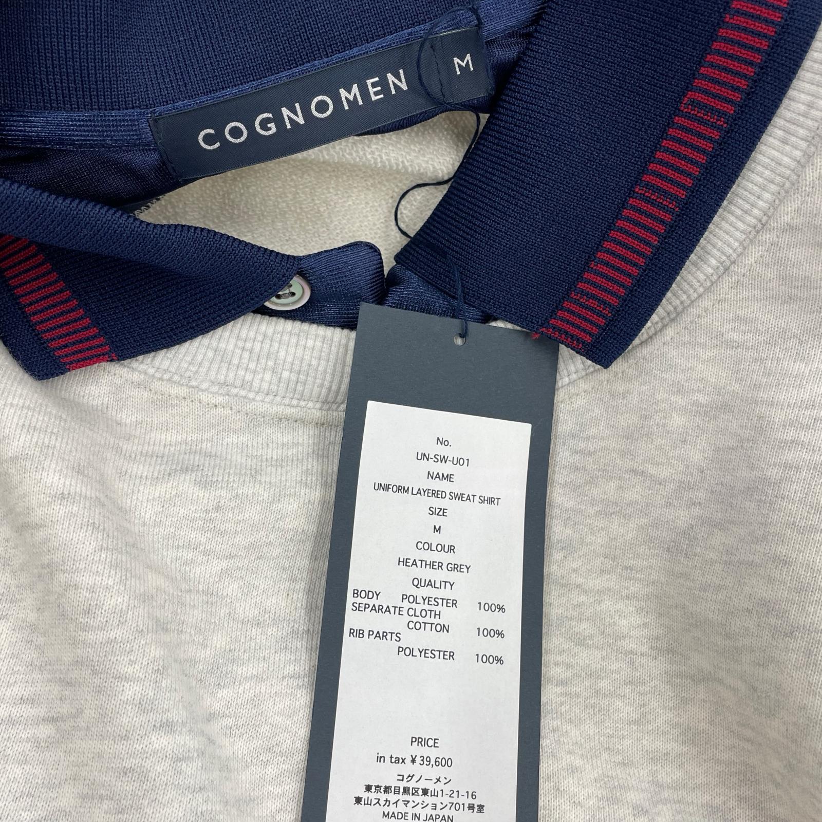 スウェット COGNOMEN UNIFORM LAYERED SWEAT SHIRT UN-SW-U01 グレー (M) M グレー