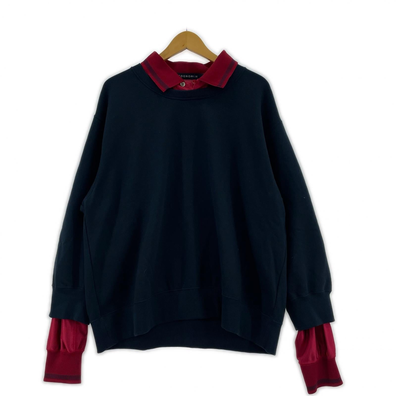 スウェット UNIFORM LAYERED SWAET SHIRT 紺 (M) M ネイビー