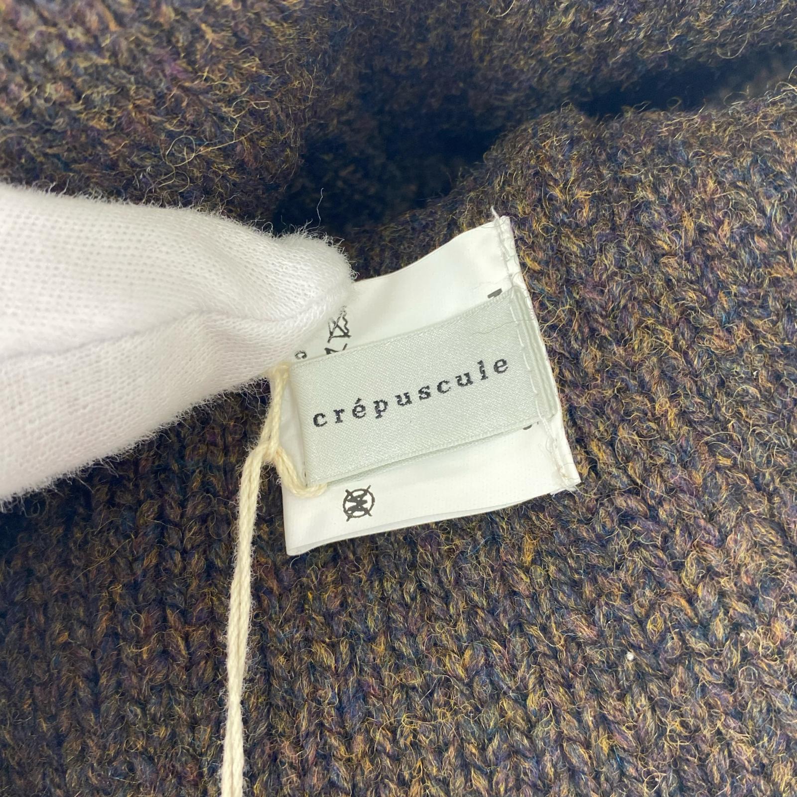 キャップ crepuscule ウールニットキャップ ブラウン