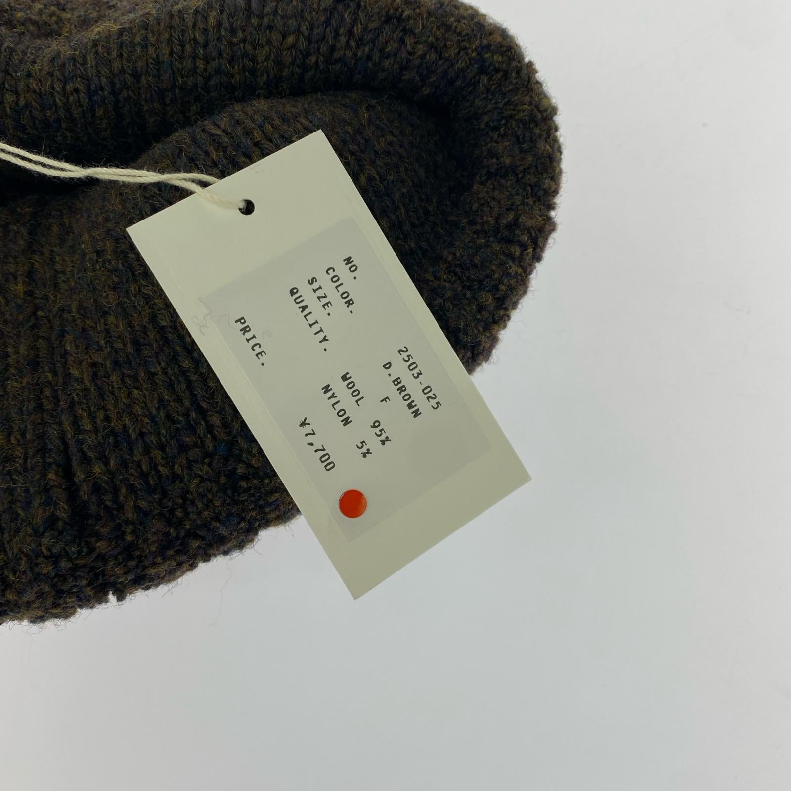 キャップ crepuscule ウールニットキャップ ブラウン