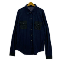 長袖シャツ Dhal Super 120's TOP Wool Jersey 別注ウールシャツ 0 ネイビー×グレー 2