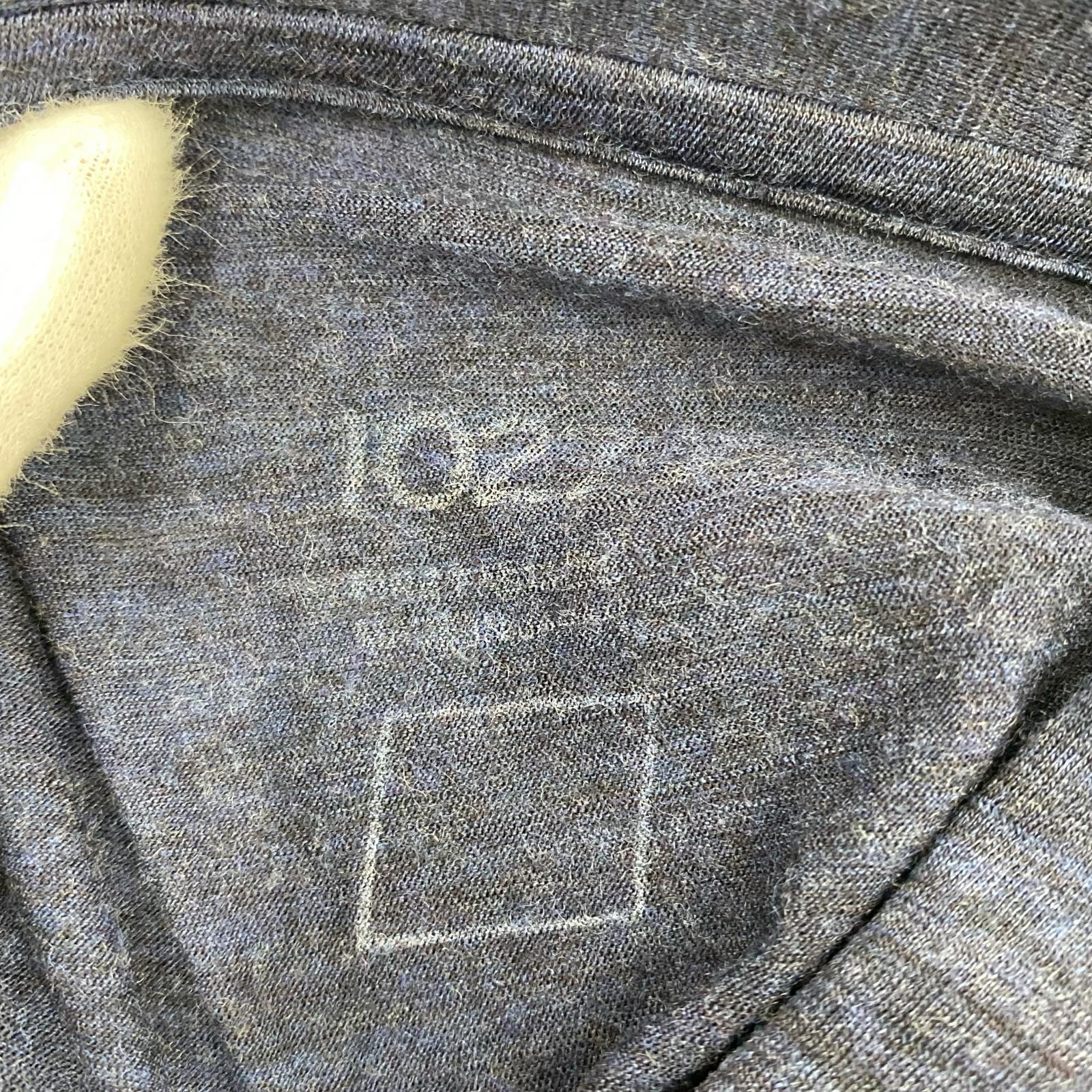 長袖シャツ Dhal Super 120's TOP Wool Jersey 別注ウールシャツ 0 ネイビー×グレー 2