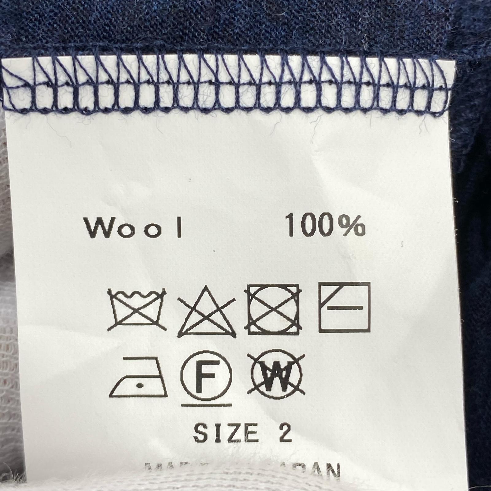 長袖シャツ Dhal Super 120's TOP Wool Jersey 別注ウールシャツ 0 ネイビー×グレー 2