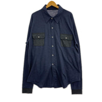 長袖シャツ Super120’s TOP Wool Jersey Flap Shirt (3) 3 ネイビー