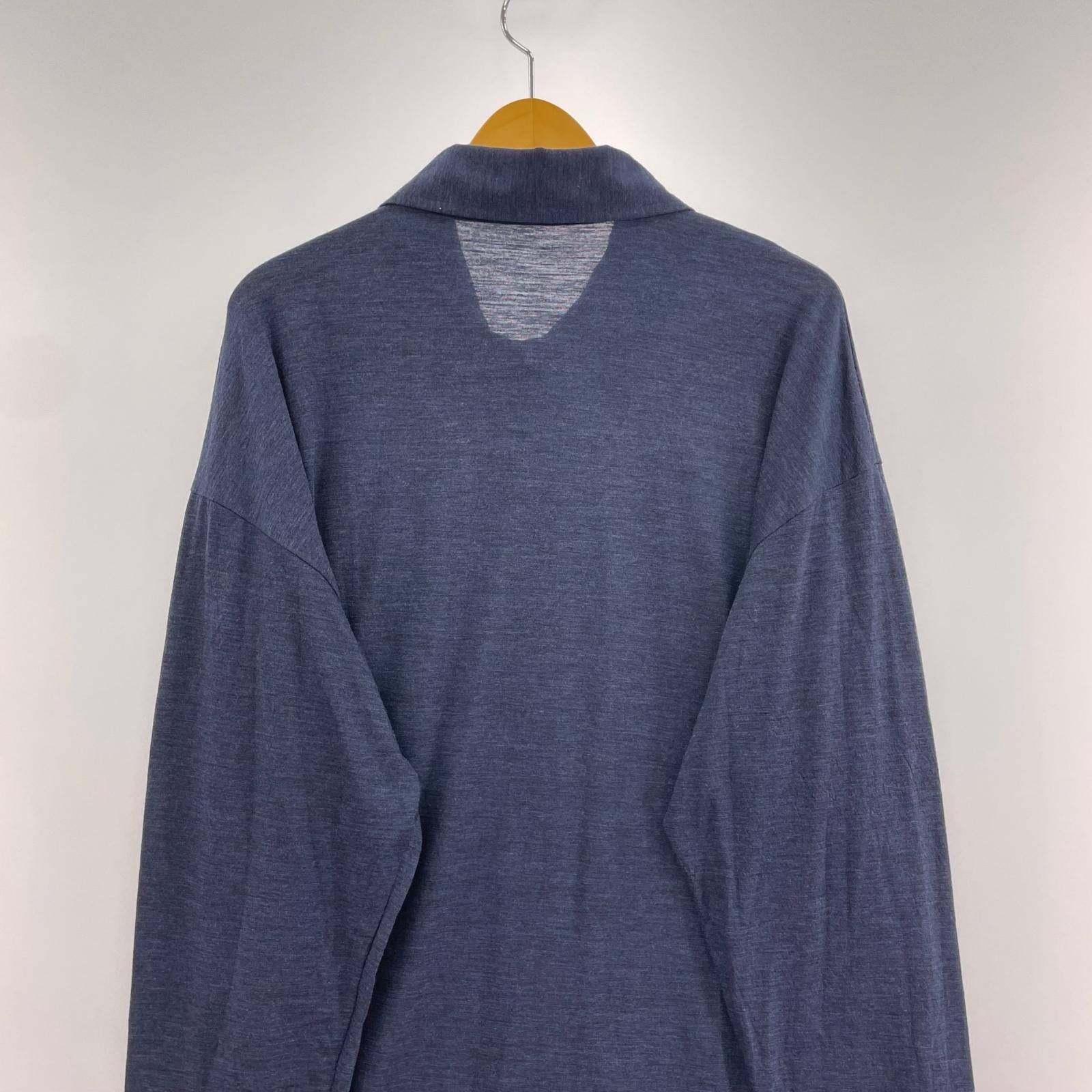 長袖シャツ Super120’s TOP Wool Jersey Flap Shirt (3) 3 ネイビー