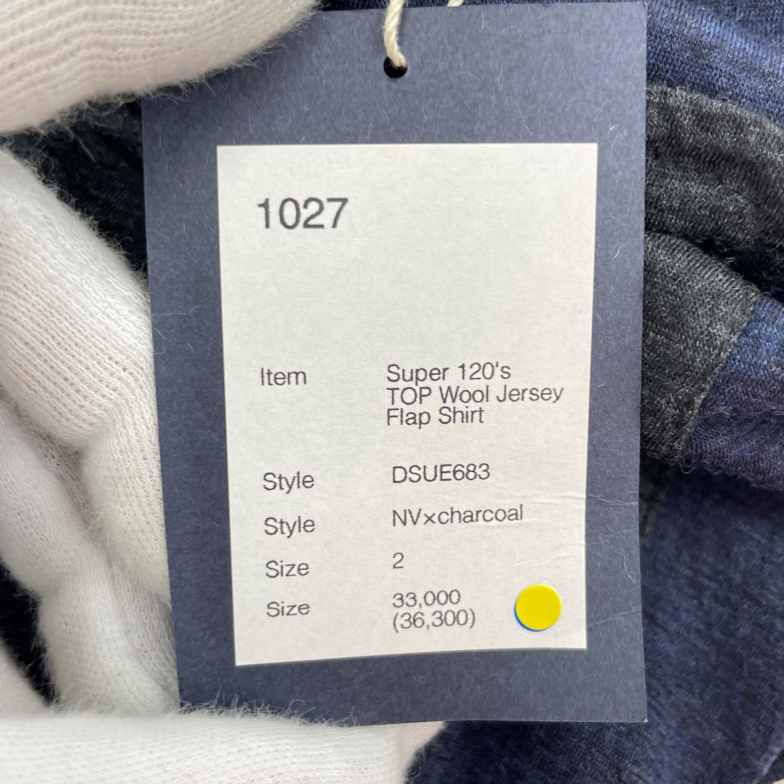 長袖シャツ Super120’s TOP Wool Jersey Flap Shirt (2) 2 ネイビー