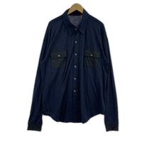 長袖シャツ 1027 Dhal 別注シャツ Super 120's top wool jersey flap shirt dhal