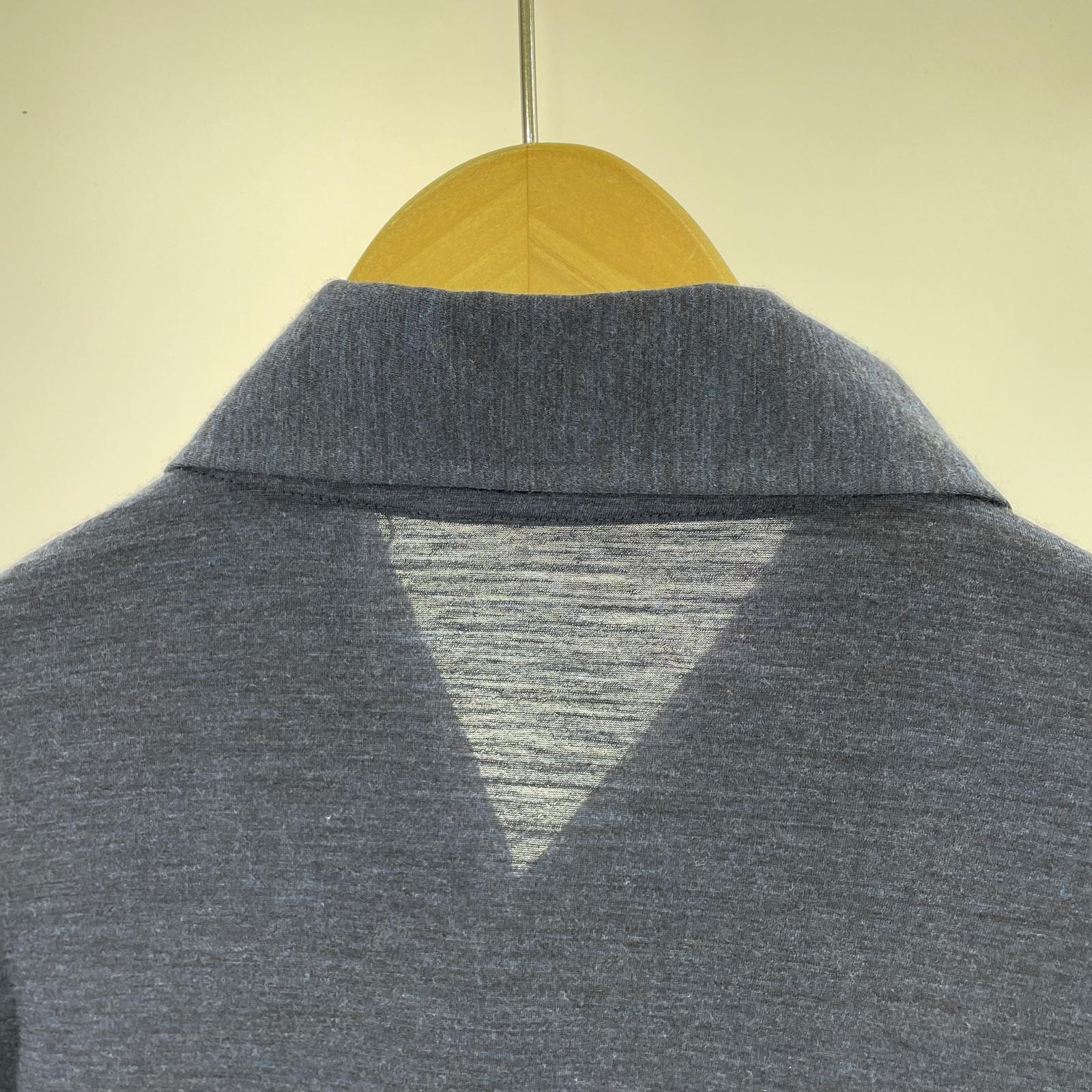 長袖シャツ 1027 Dhal 別注シャツ Super 120's top wool jersey flap shirt dhal