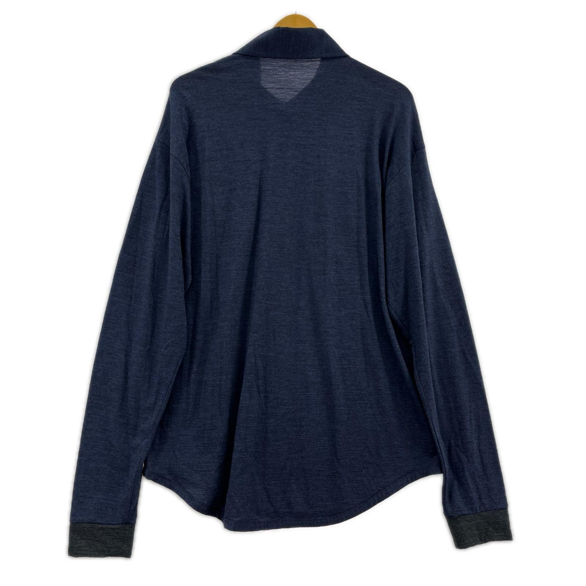 長袖シャツ Dhal SUPER 120'S TOP WOOL JERSEY FLAP SHIRT DSUE683 紺 (2) タグ付き 2 ネイビー