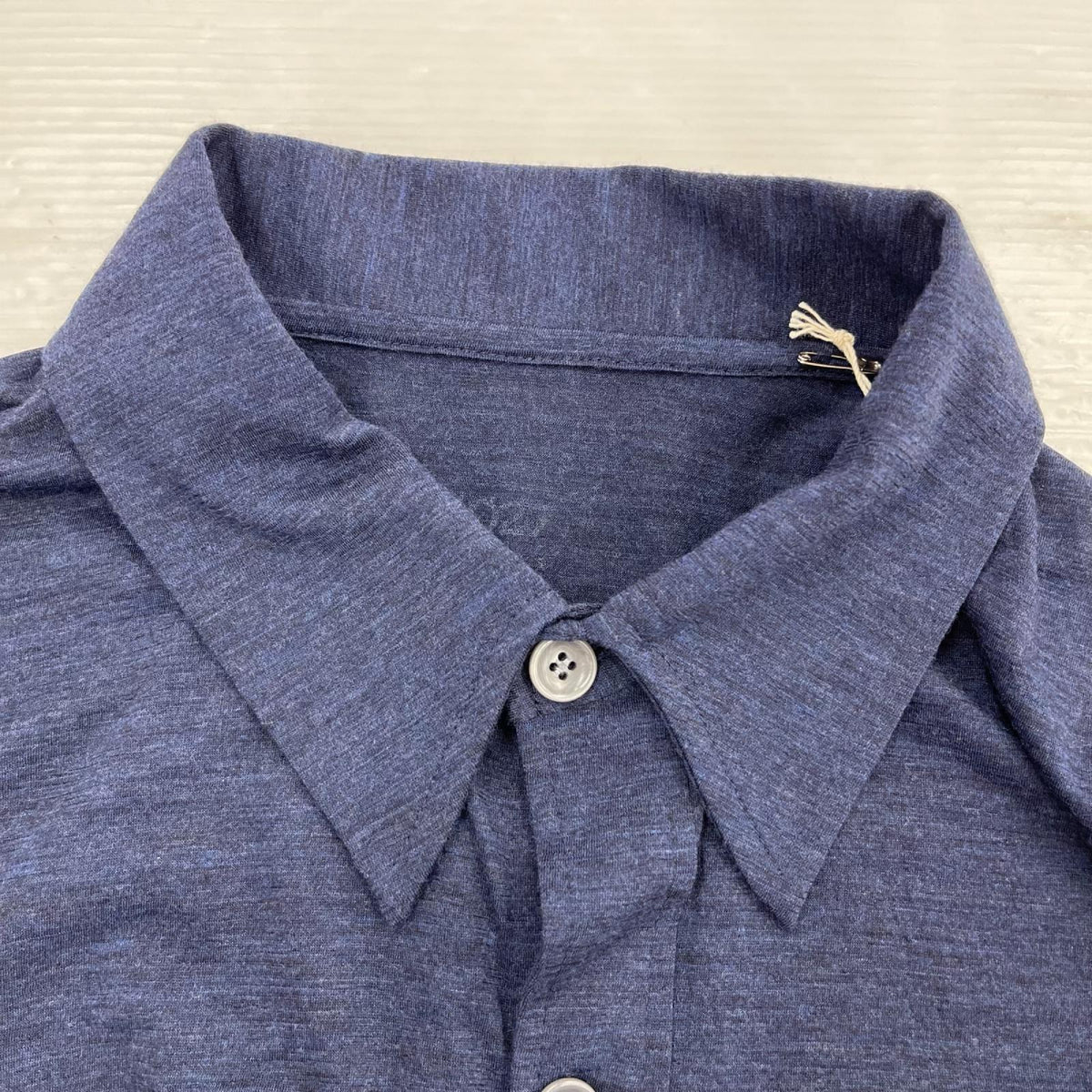 長袖シャツ Dhal SUPER 120'S TOP WOOL JERSEY FLAP SHIRT DSUE683 紺 (2) タグ付き 2 ネイビー
