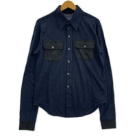 長袖シャツ Super120’s TOP Wool Jersey Flap Shirt (0) 0 ネイビー