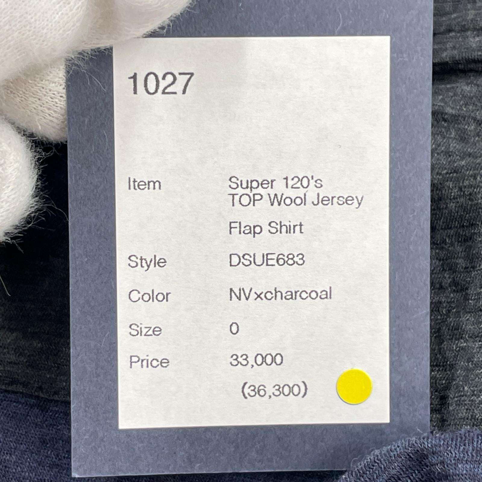 長袖シャツ Super120’s TOP Wool Jersey Flap Shirt (0) 0 ネイビー