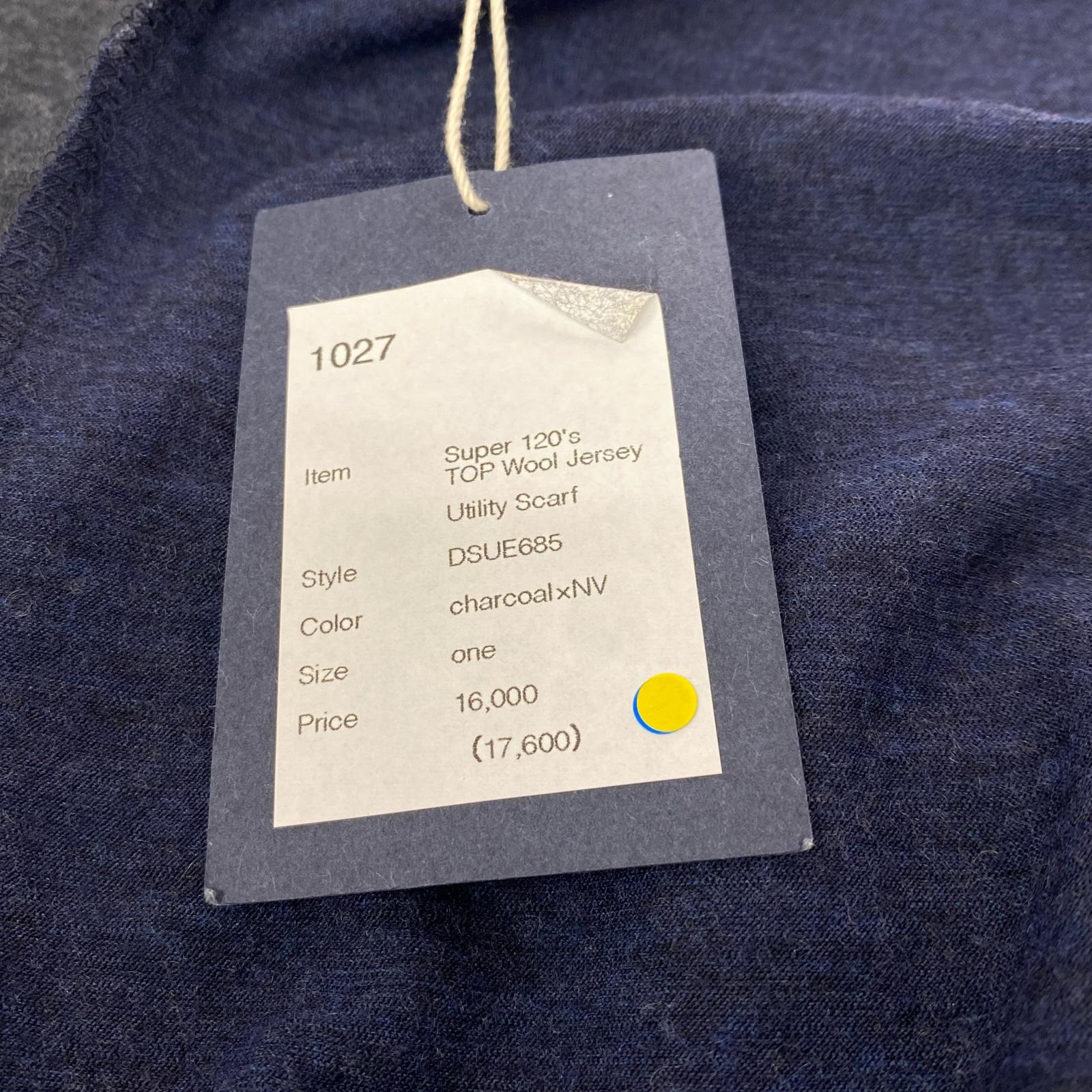 その他アクセサリー Super 120's TOP Wool Jersey Utility Scarf ネイビー