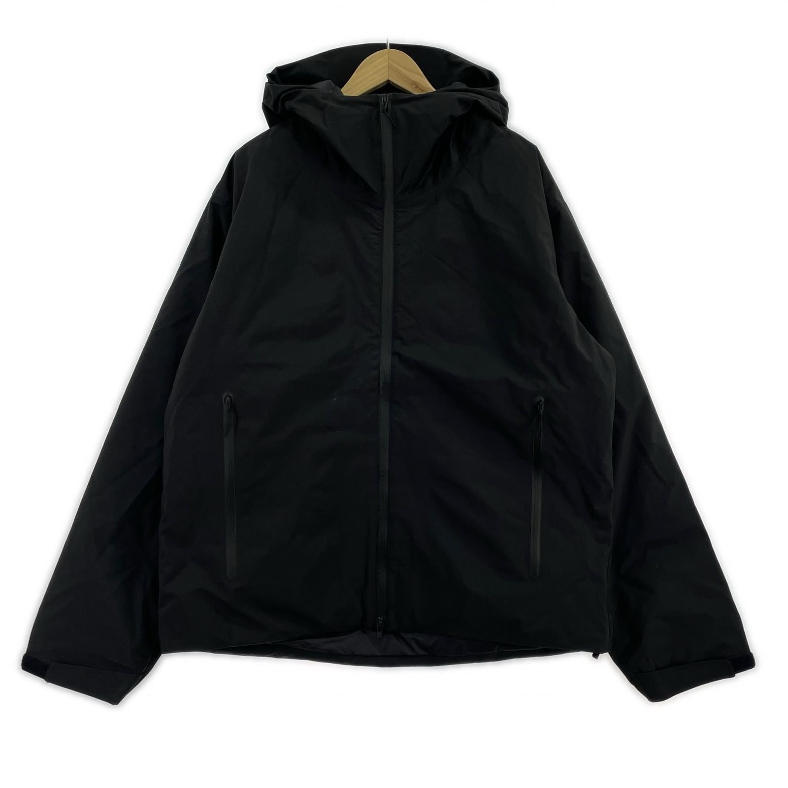 ダウンジャケット D005 3LYR Down Hoodie 黒 (L) L ブラック