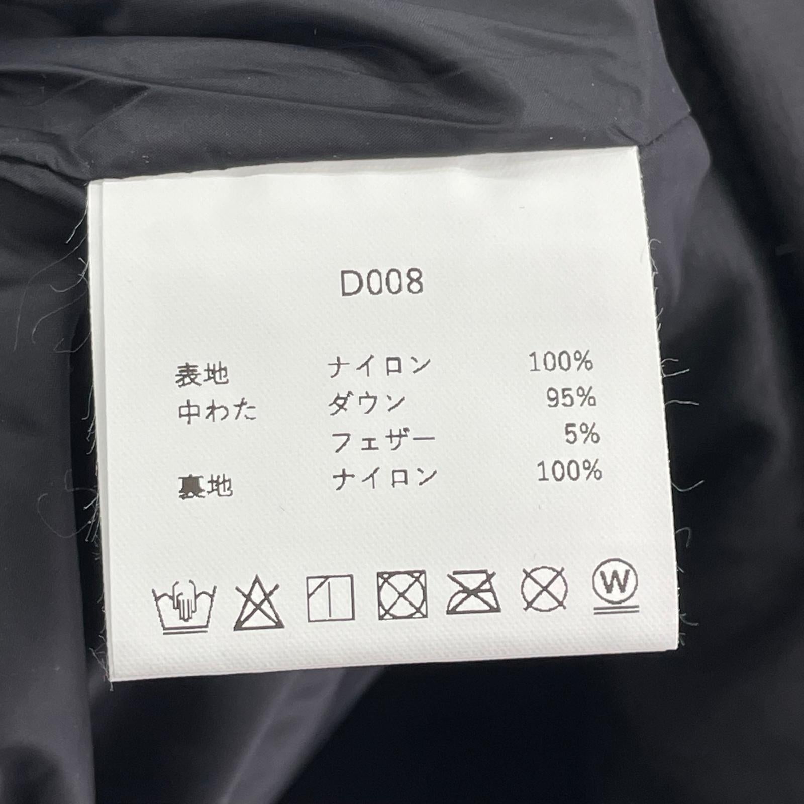 ダウンジャケット D008 Middle Down Jacket 黒 (XL) ブラック
