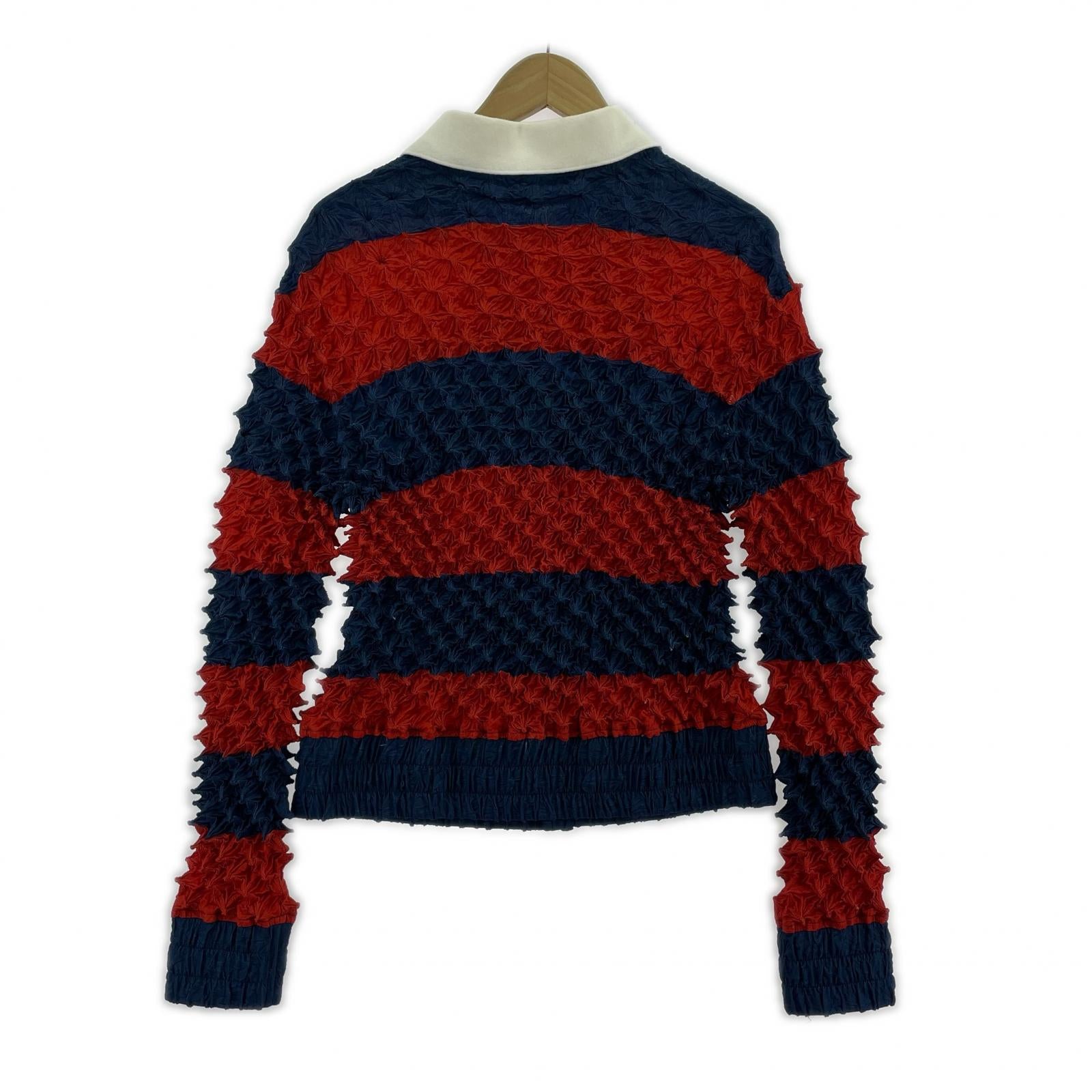 長袖シャツ MASU SPIKY RUGGER SHIRT スパイキーラガーシャツ 48 レッド×ブル- 48