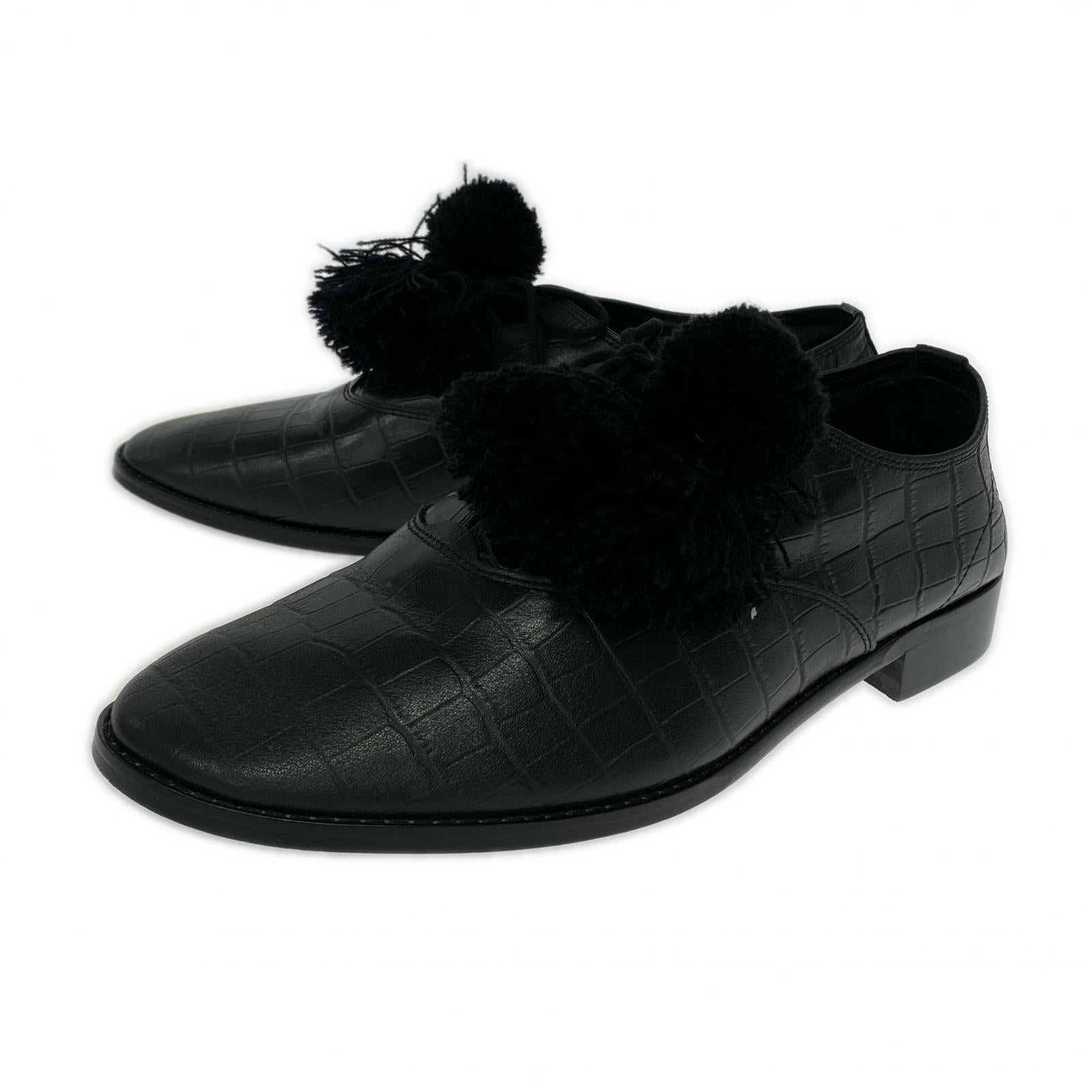 シューズ SUICOKE by Midorikawa FRINGE OXFORD 27.0cm Black Crocodile 27cm (US9 UK8 1/2 EU44) ブラック