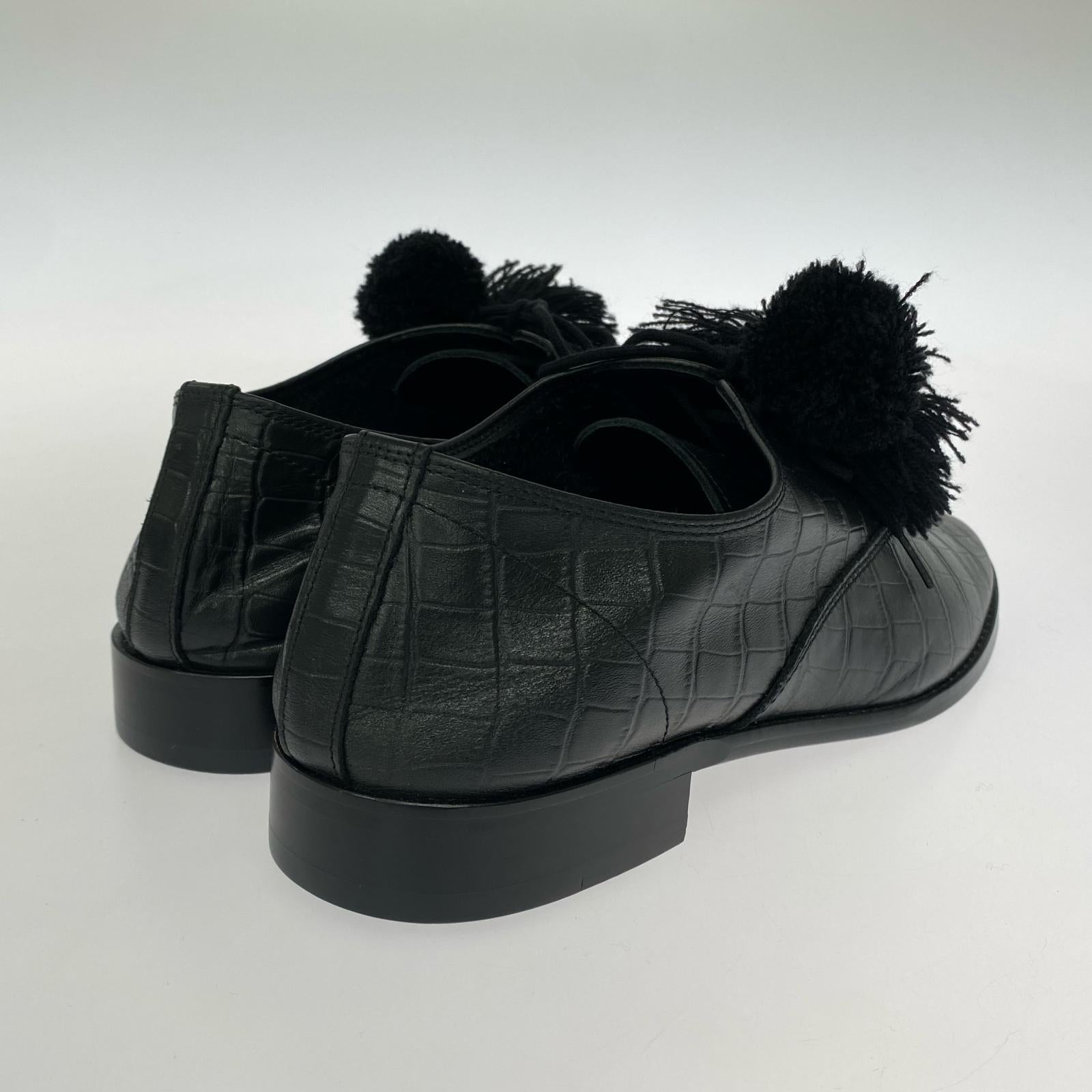 シューズ SUICOKE by Midorikawa FRINGE OXFORD 27.0cm Black Crocodile 27cm (US9 UK8 1/2 EU44) ブラック
