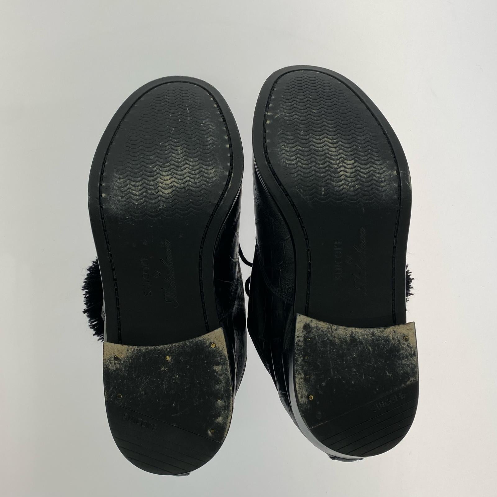 シューズ SUICOKE by Midorikawa FRINGE OXFORD 27.0cm Black Crocodile 27cm (US9 UK8 1/2 EU44) ブラック