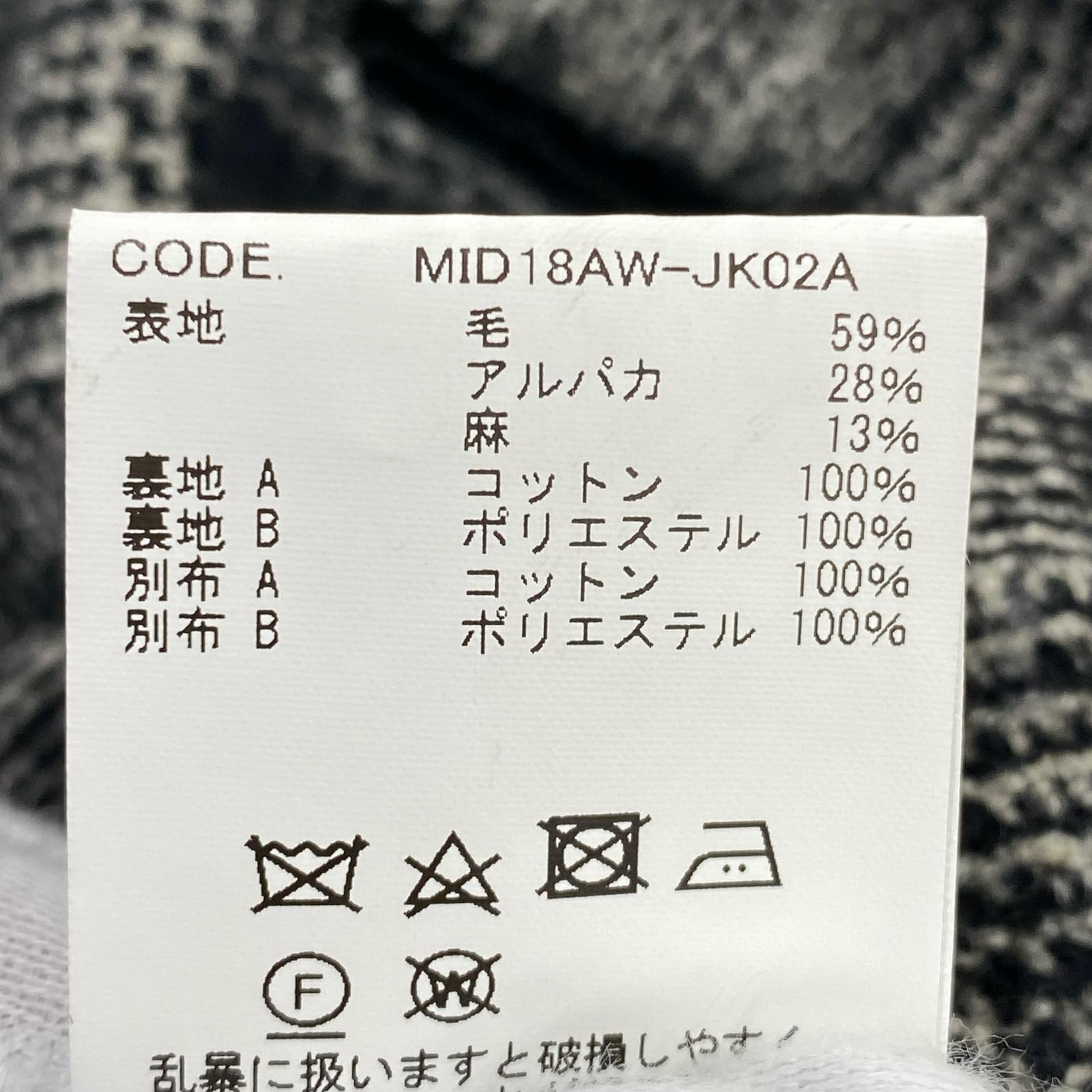 その他アウター グレンチェックコート (S) MID18AW-JK02 S ブラック