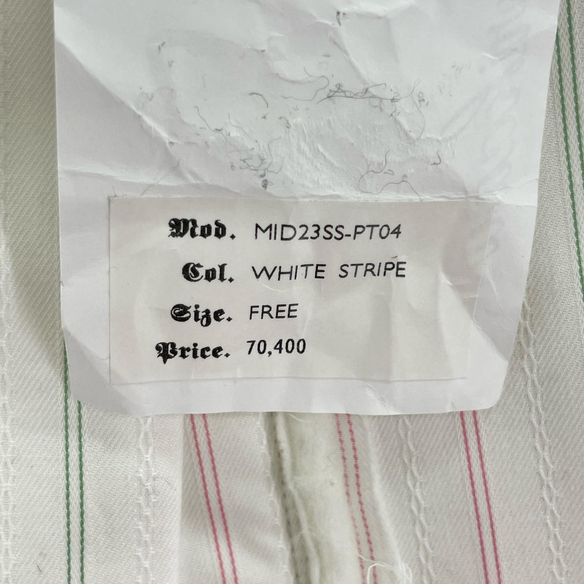 パンツ 23SS White Stripe pants (F) ホワイト