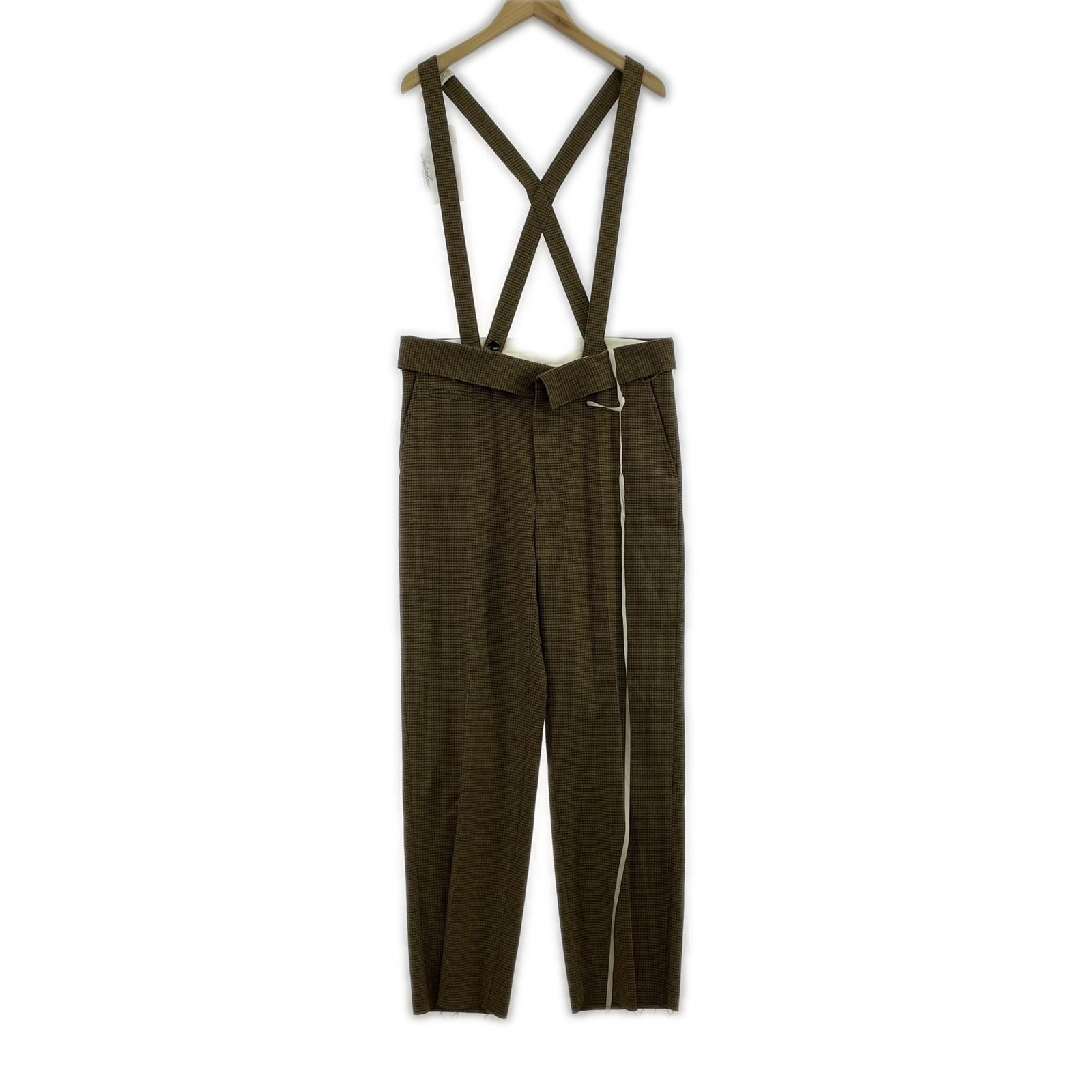 パンツ 23AW BROWN CHECK SUSPENDER PANTS (S) S ブラウン